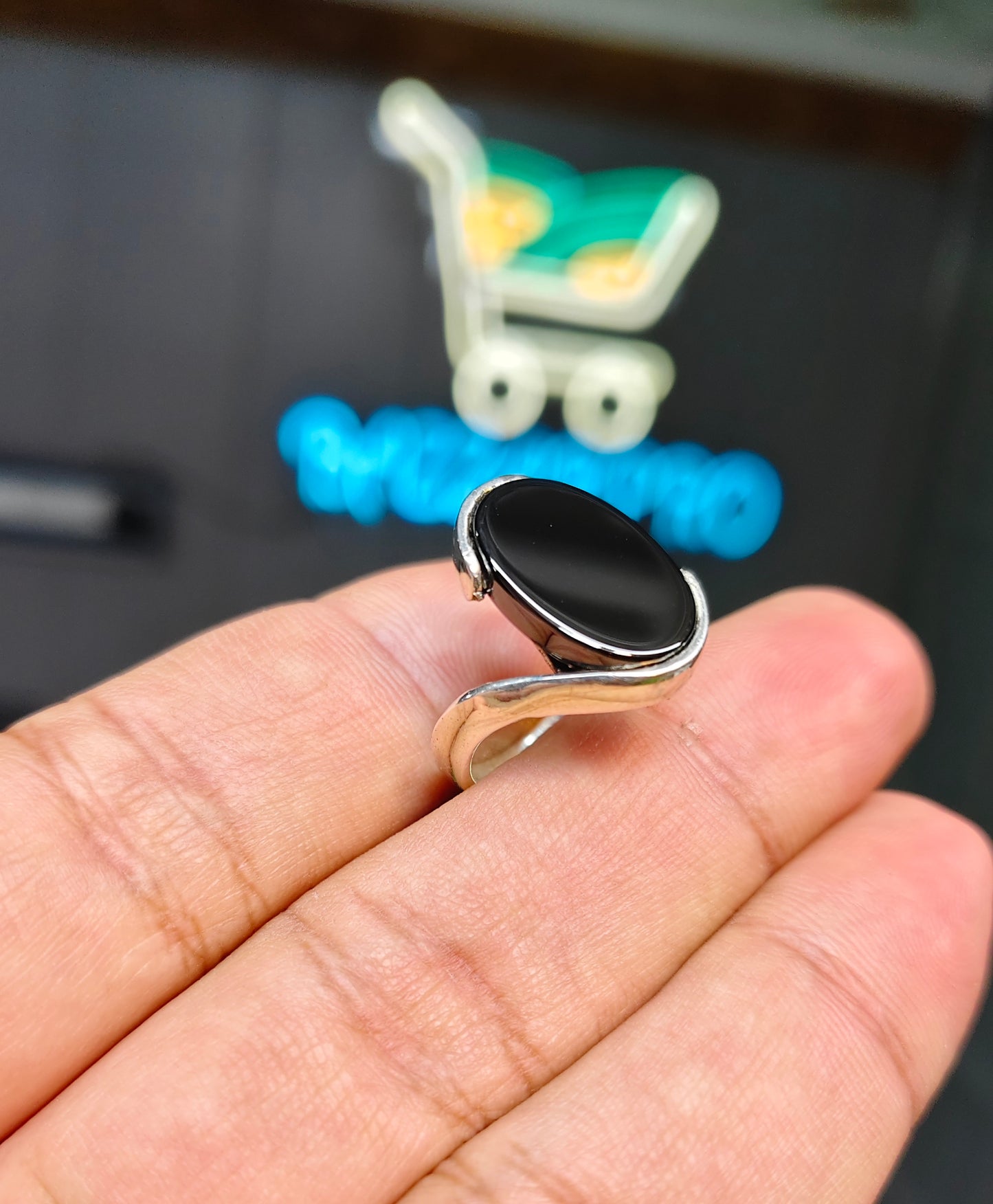 Black Yamni Aqeeq Ring
