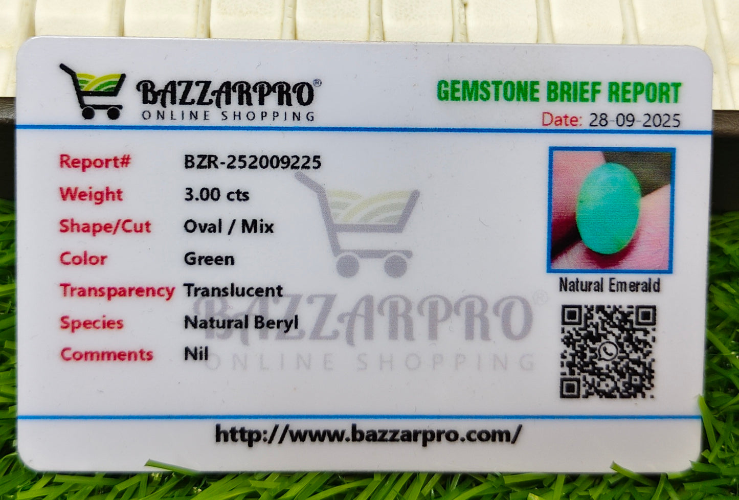 Zamurd With Lab Certificate