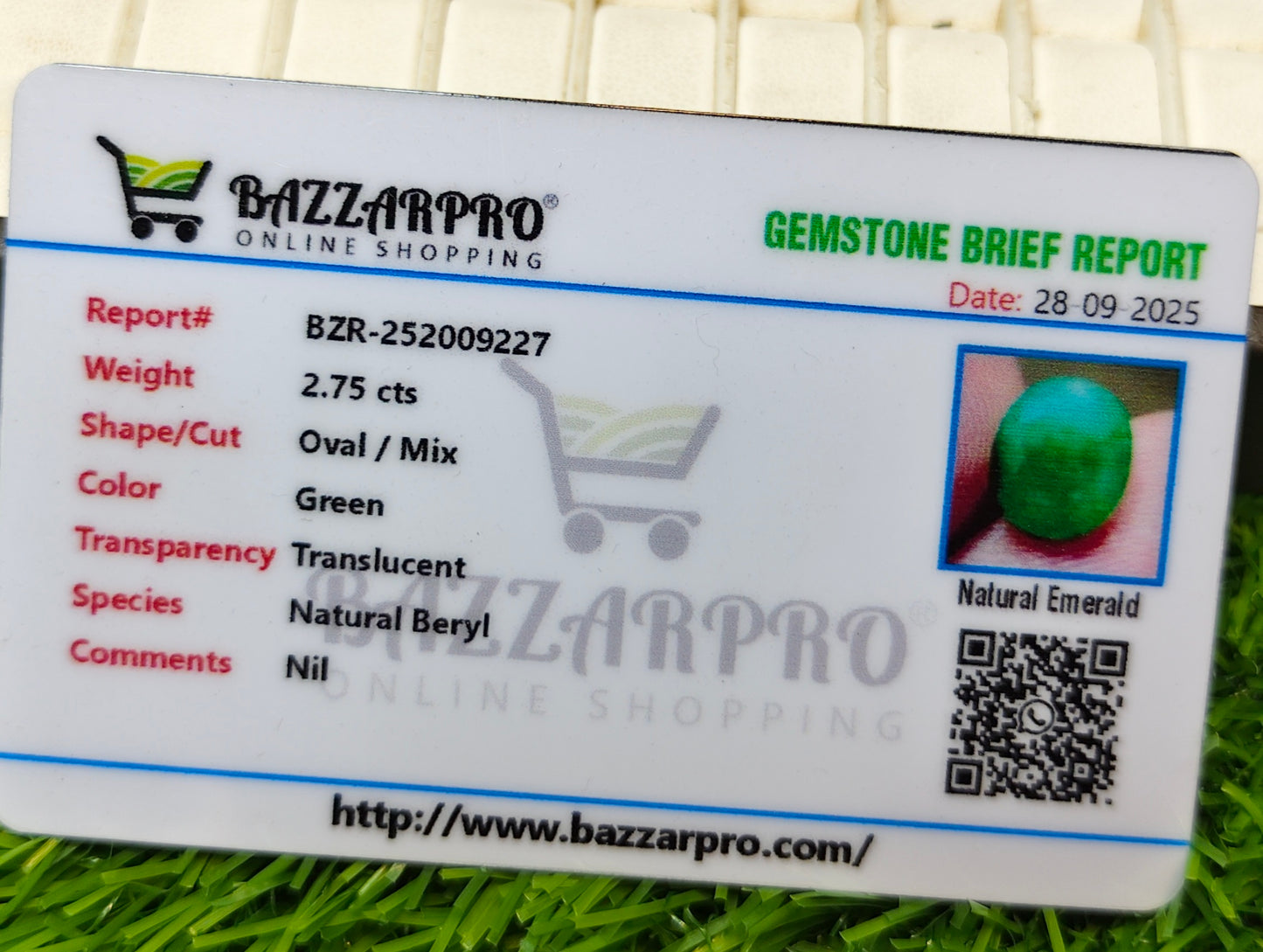 Natural Zamurd With Lab Certificate