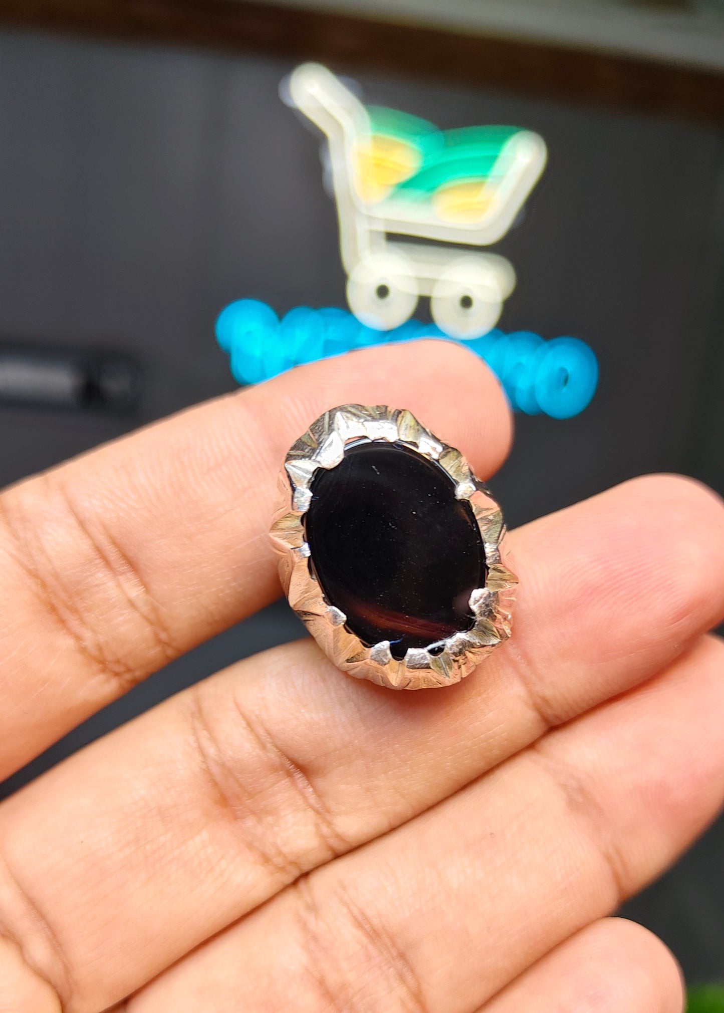 Black Aqeeq  Ring