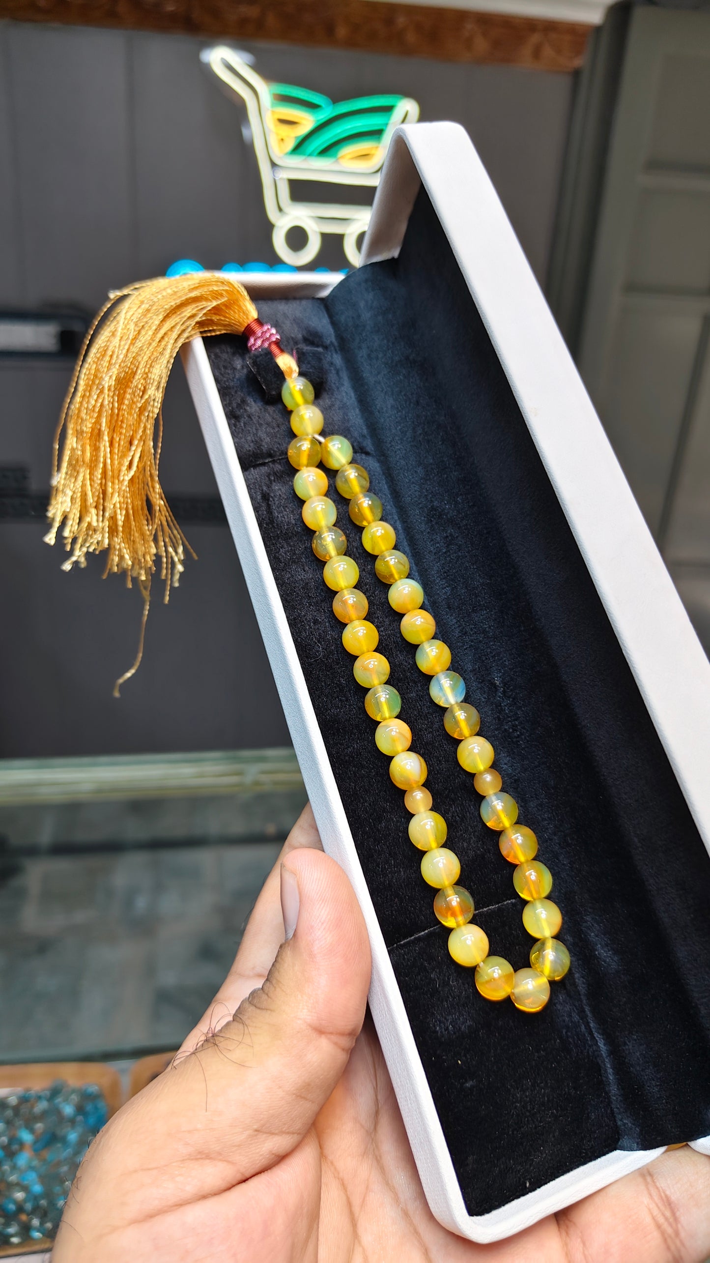 Zarad Aqeeq Tasbeeh (Original Stone)