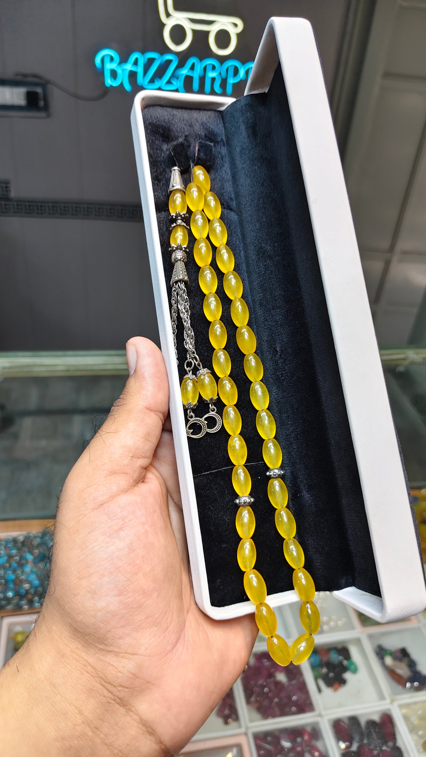 Zarad Aqeeq Tasbeeh (Original Stone)