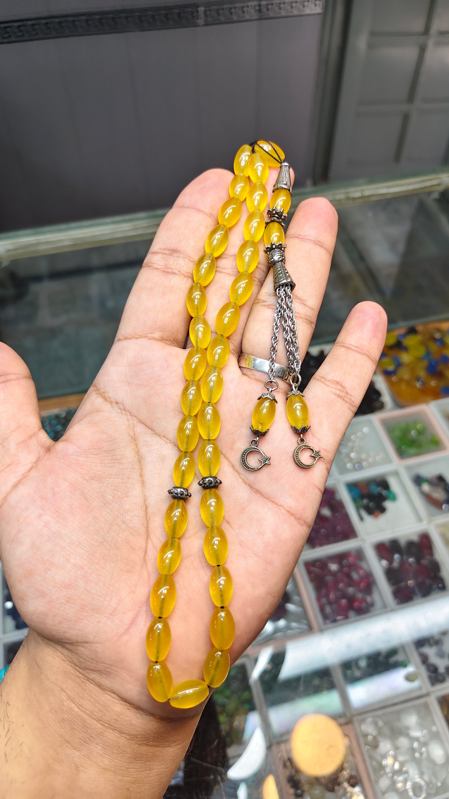 Zarad Aqeeq Tasbeeh (Original Stone)