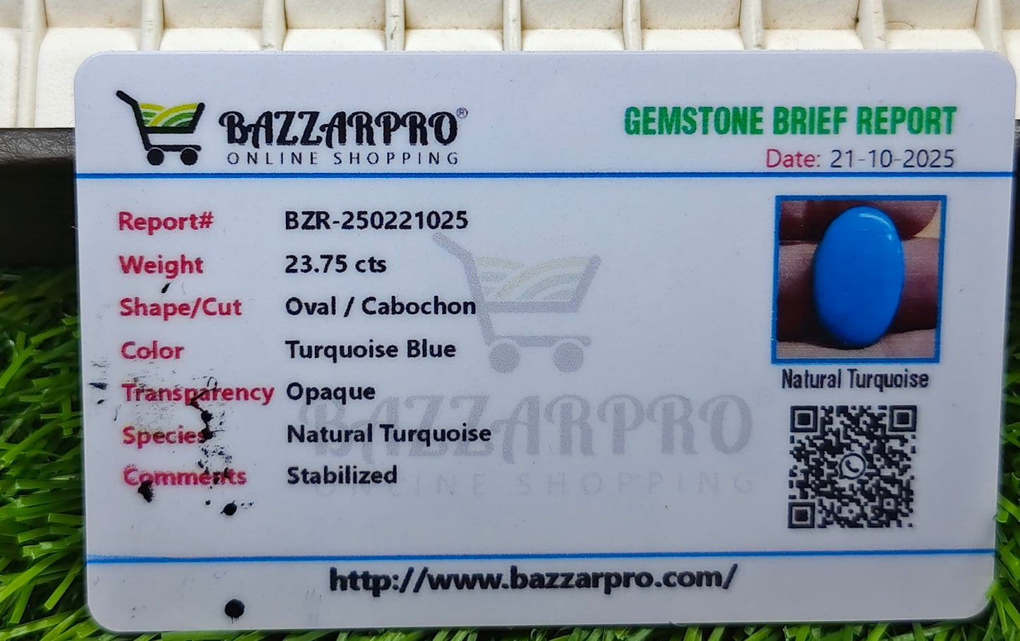 Premium Quality Irani Feroza With Lab Certificate