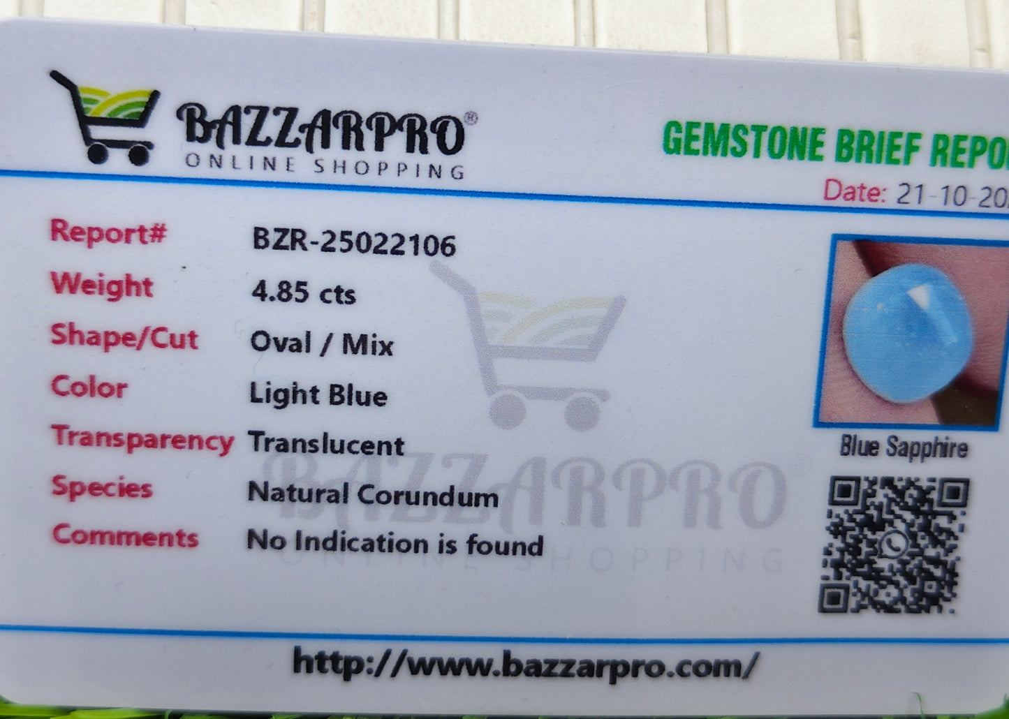 Premium Quality Ceylon Neelam With Lab Certificate