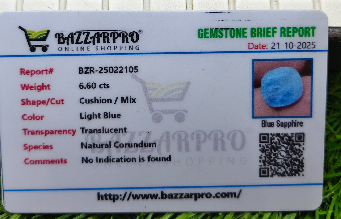 Premium Quality Ceylon Neelam With Lab Certificate