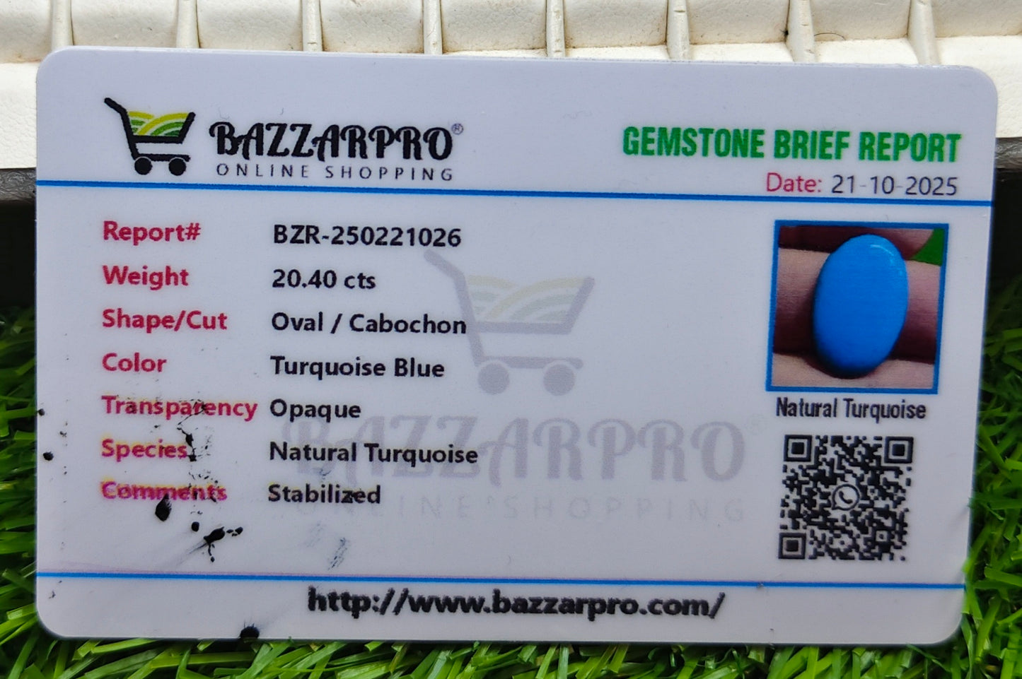 Premium Quality Irani Feroza With Lab Certificate