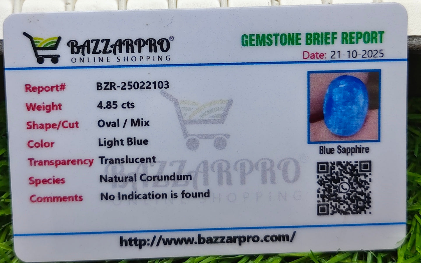 Premium Quality Ceylon Neelam With Lab Certificate