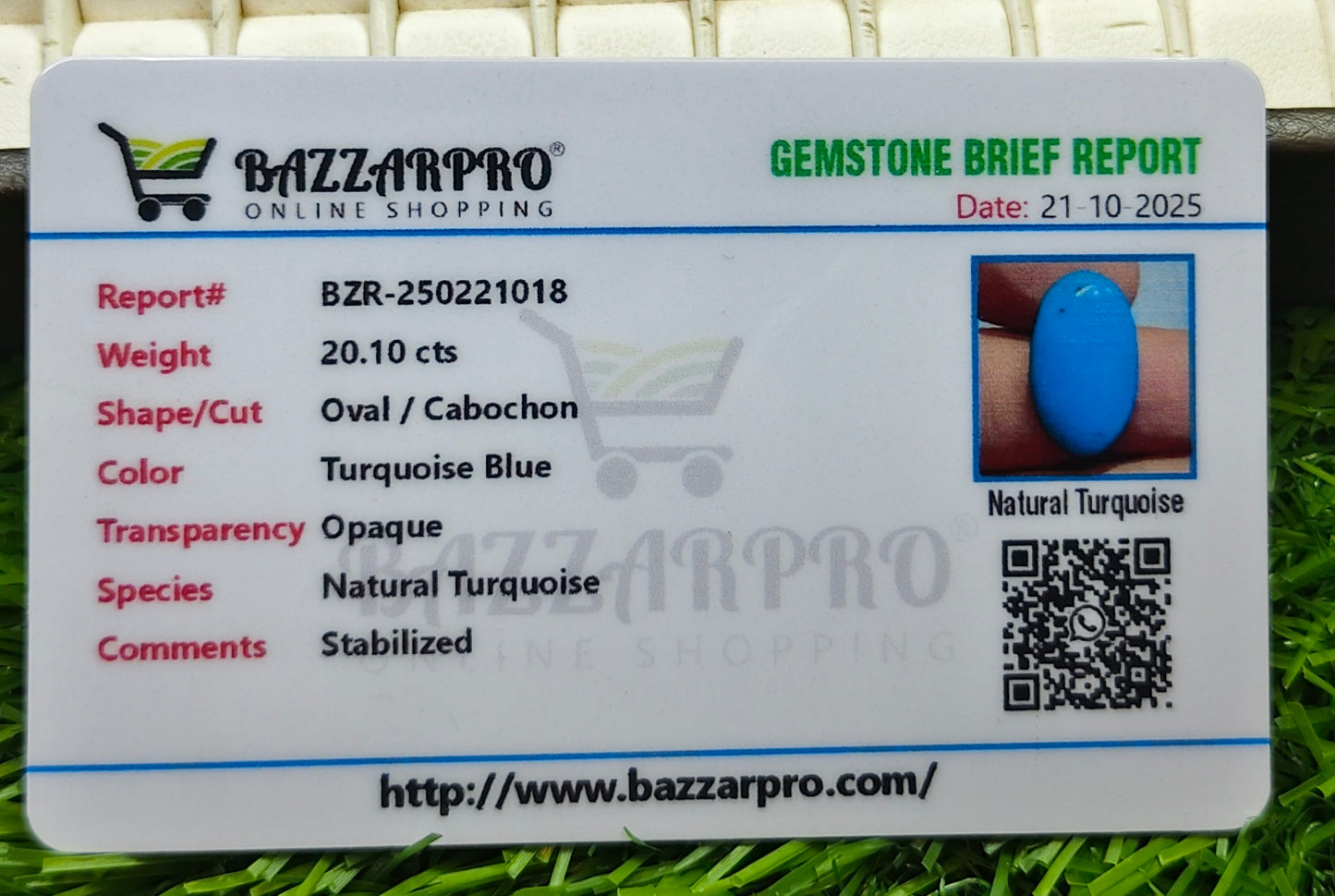 Premium Quality Irani Feroza With Lab Certificate