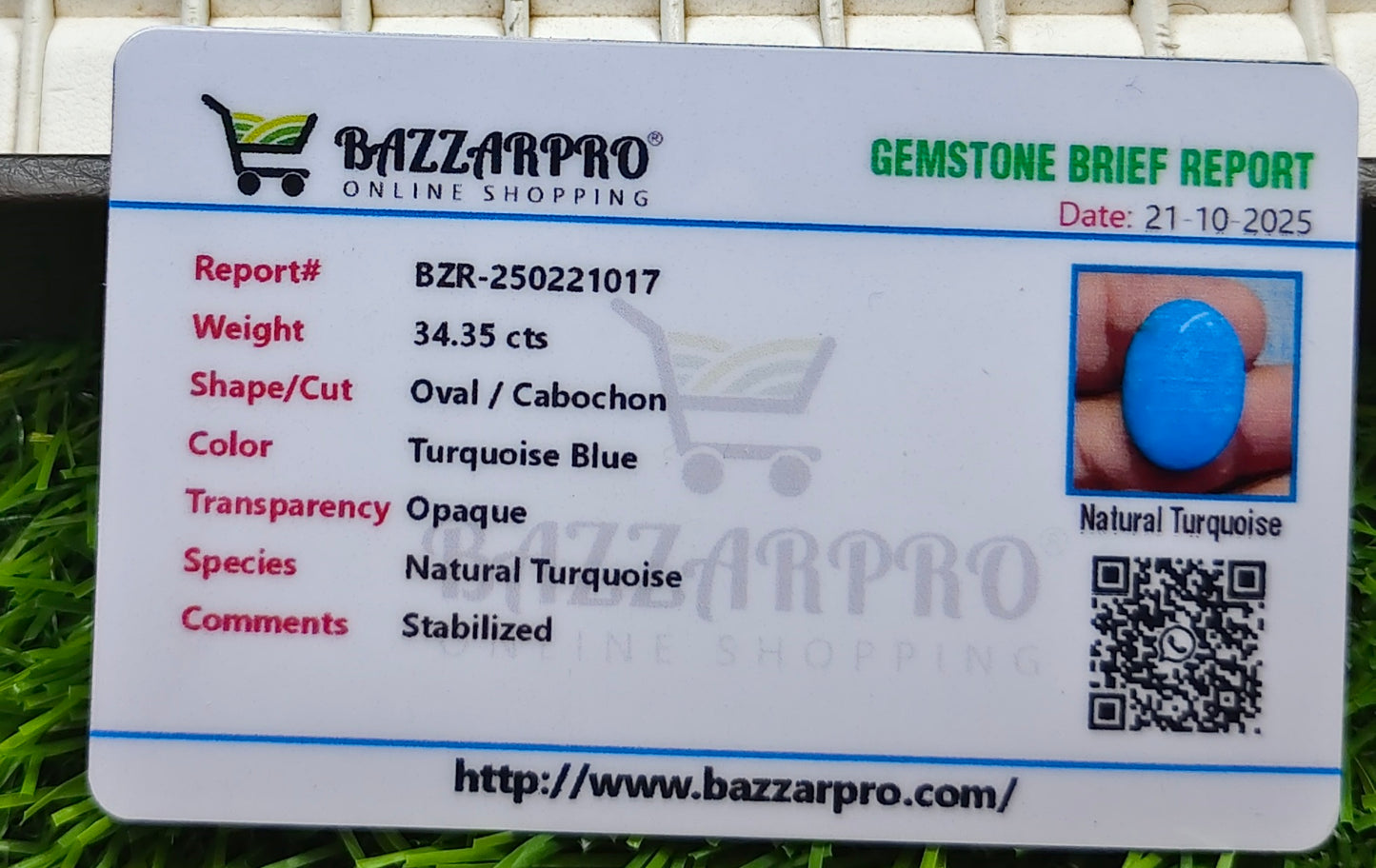 Premium Quality Irani Feroza With Lab Certificate