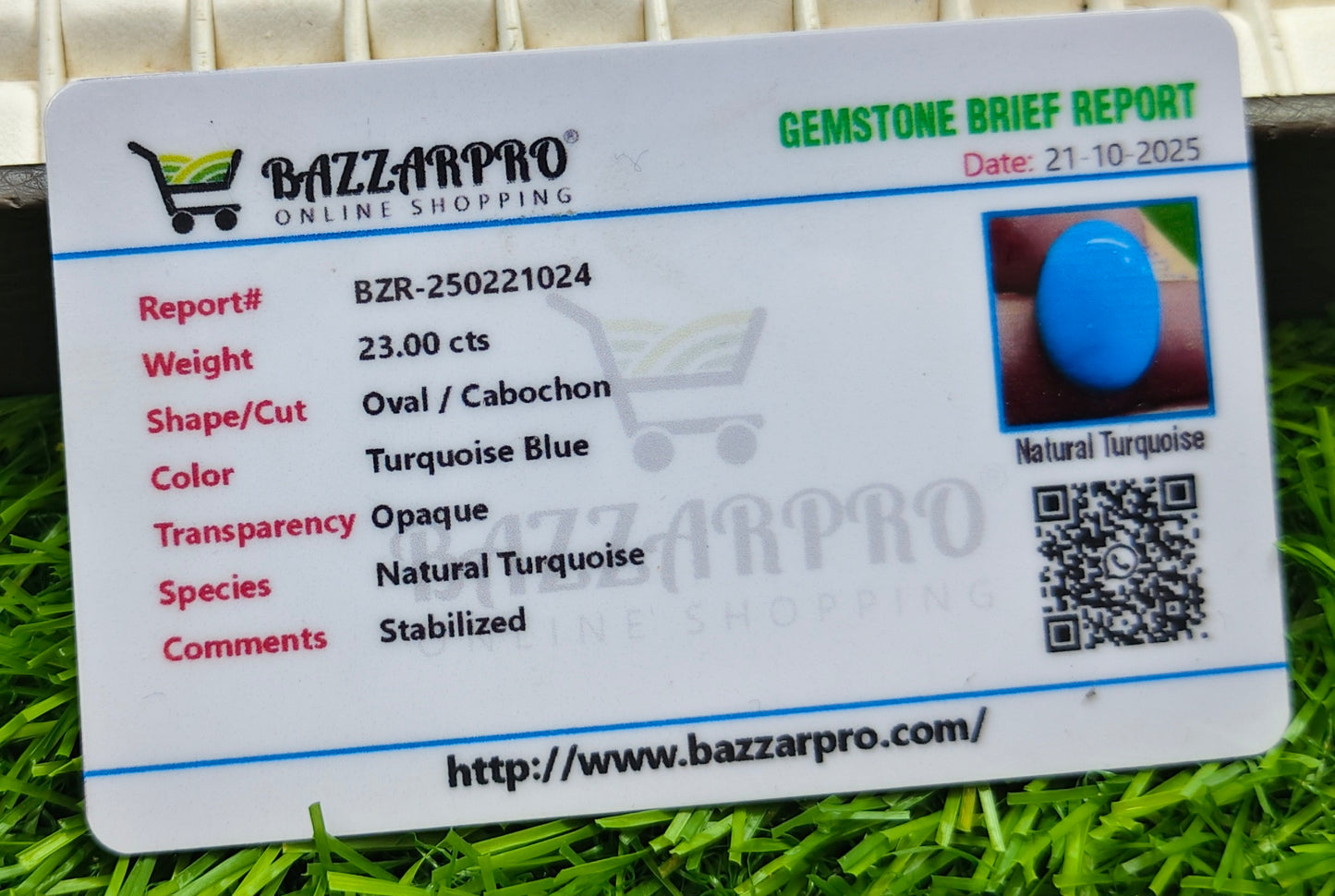 Premium Quality Irani Feroza With Lab Certificate