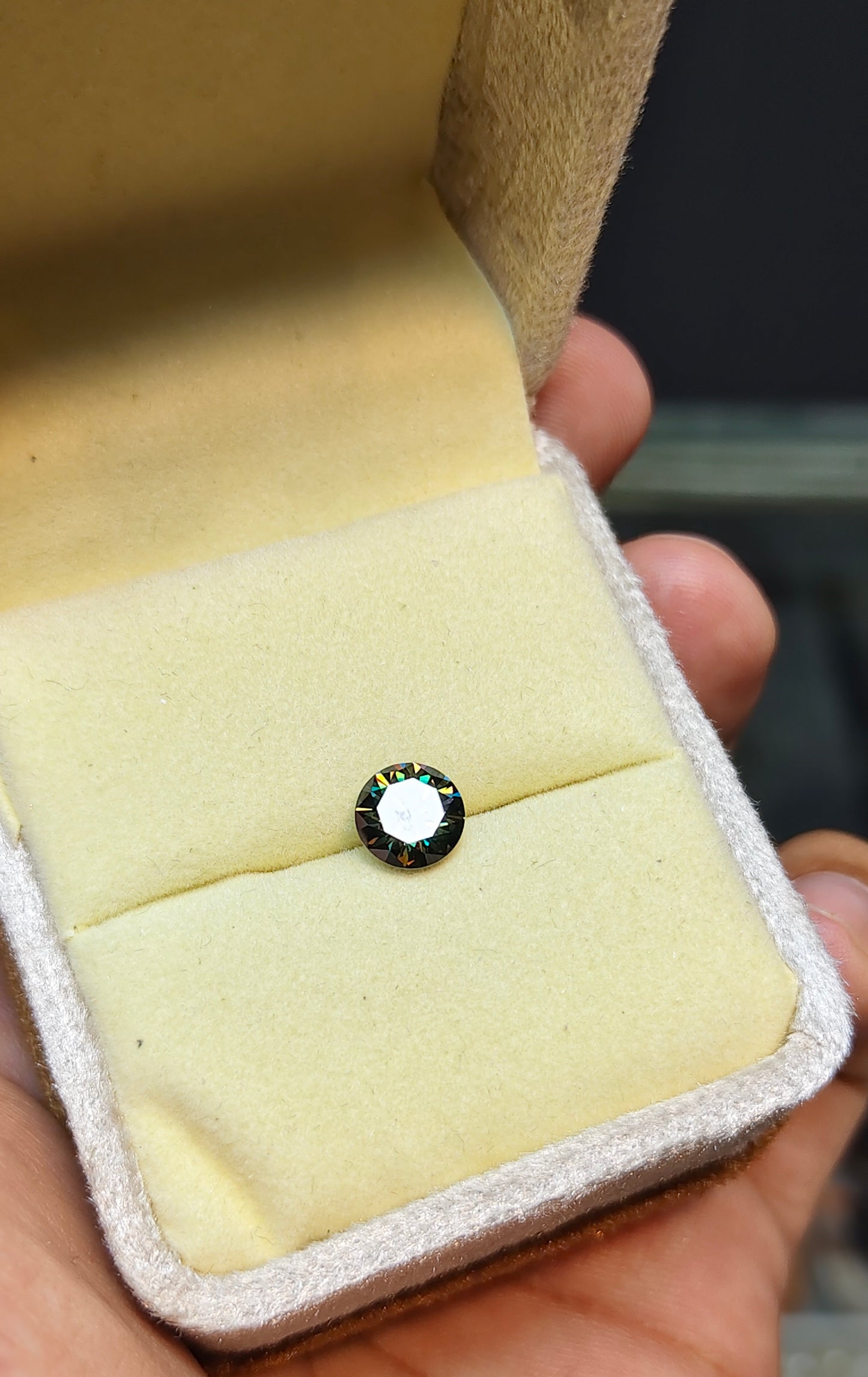 Dark Green Moissanite