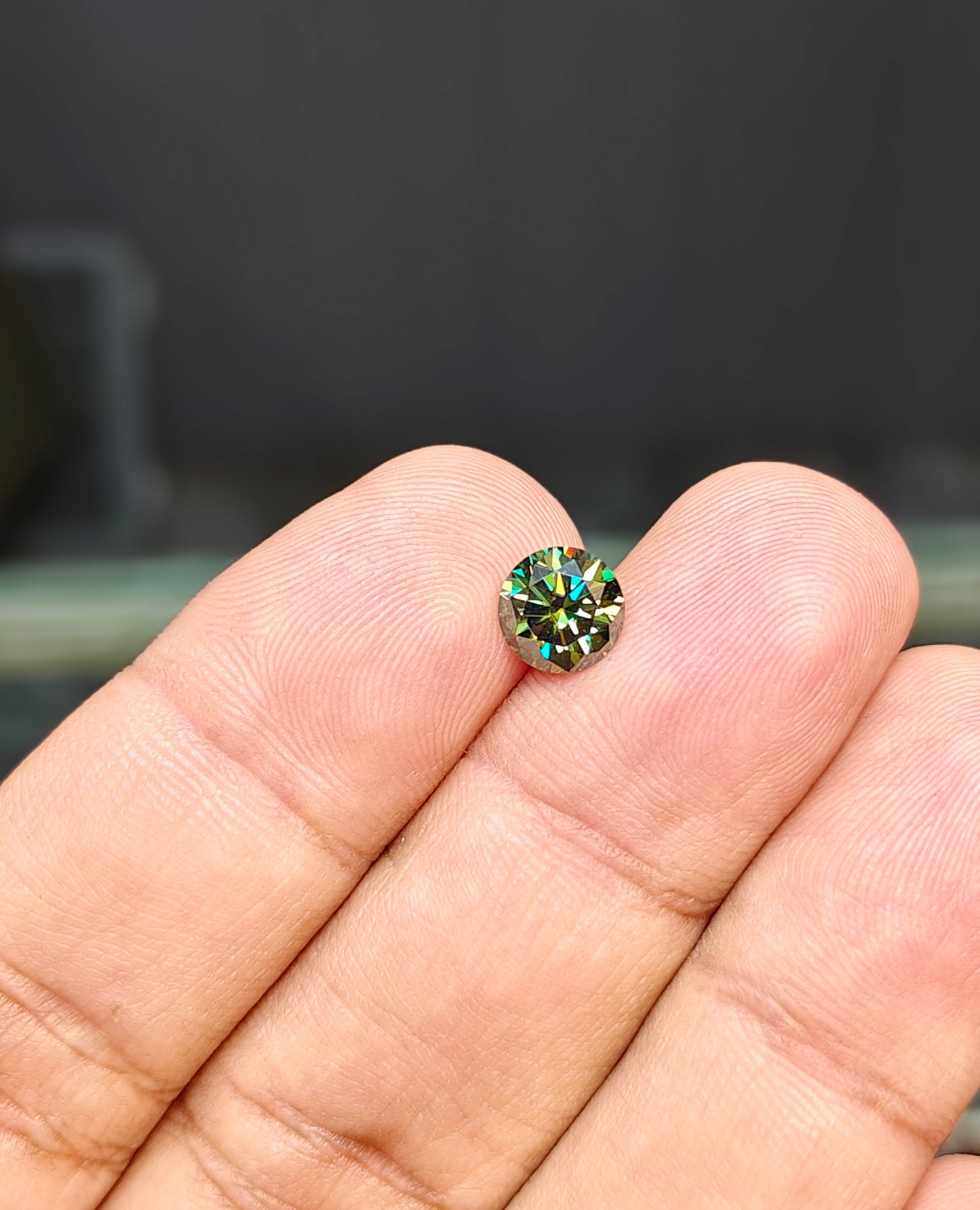 Dark Green Moissanite