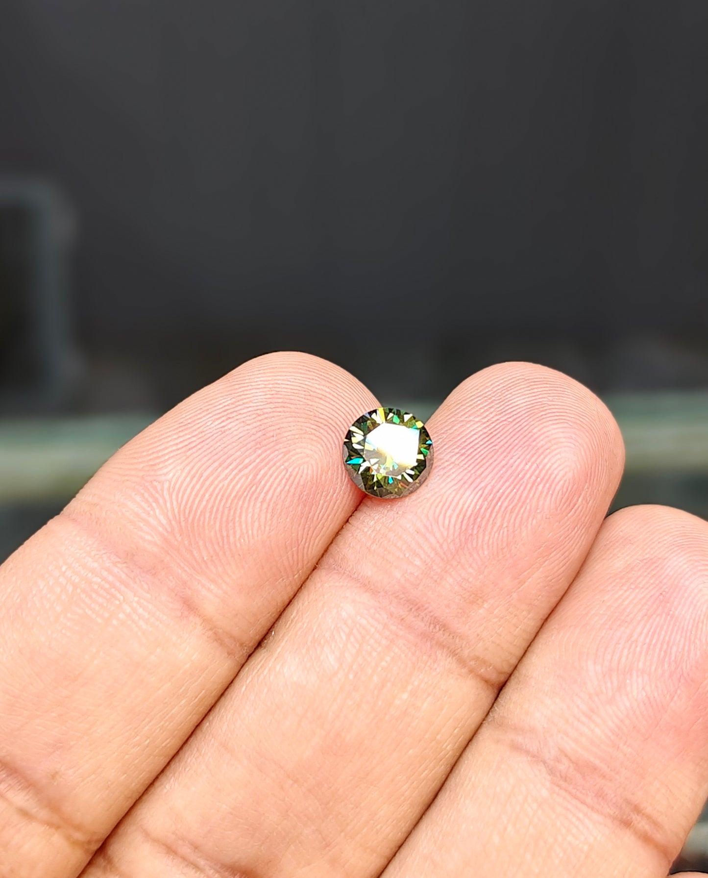 Dark Green Moissanite