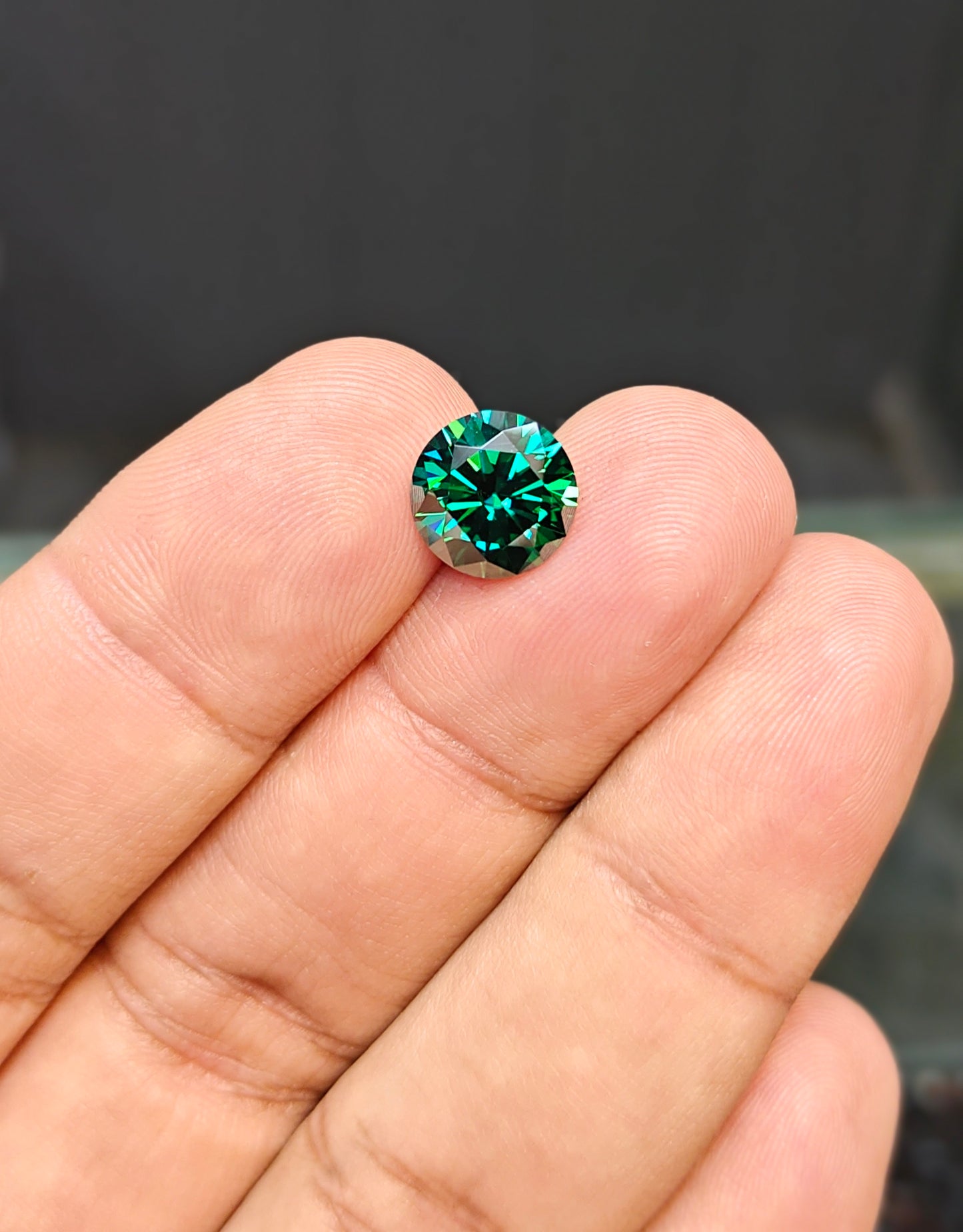 Dark Green Color Moissanite
