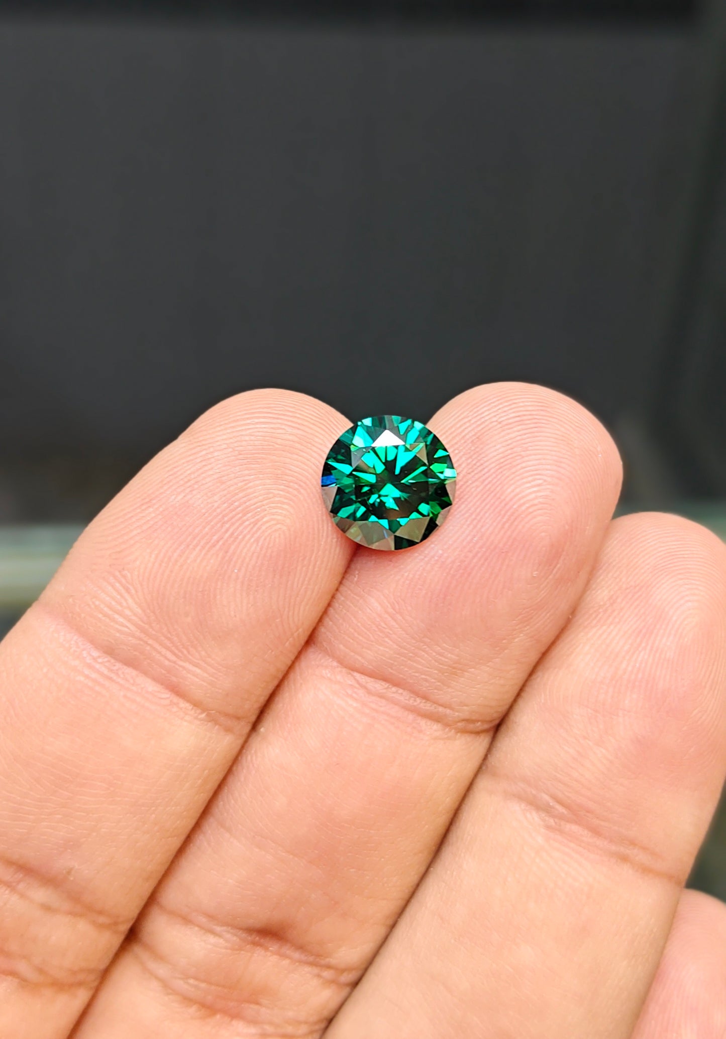 Dark Green Color Moissanite