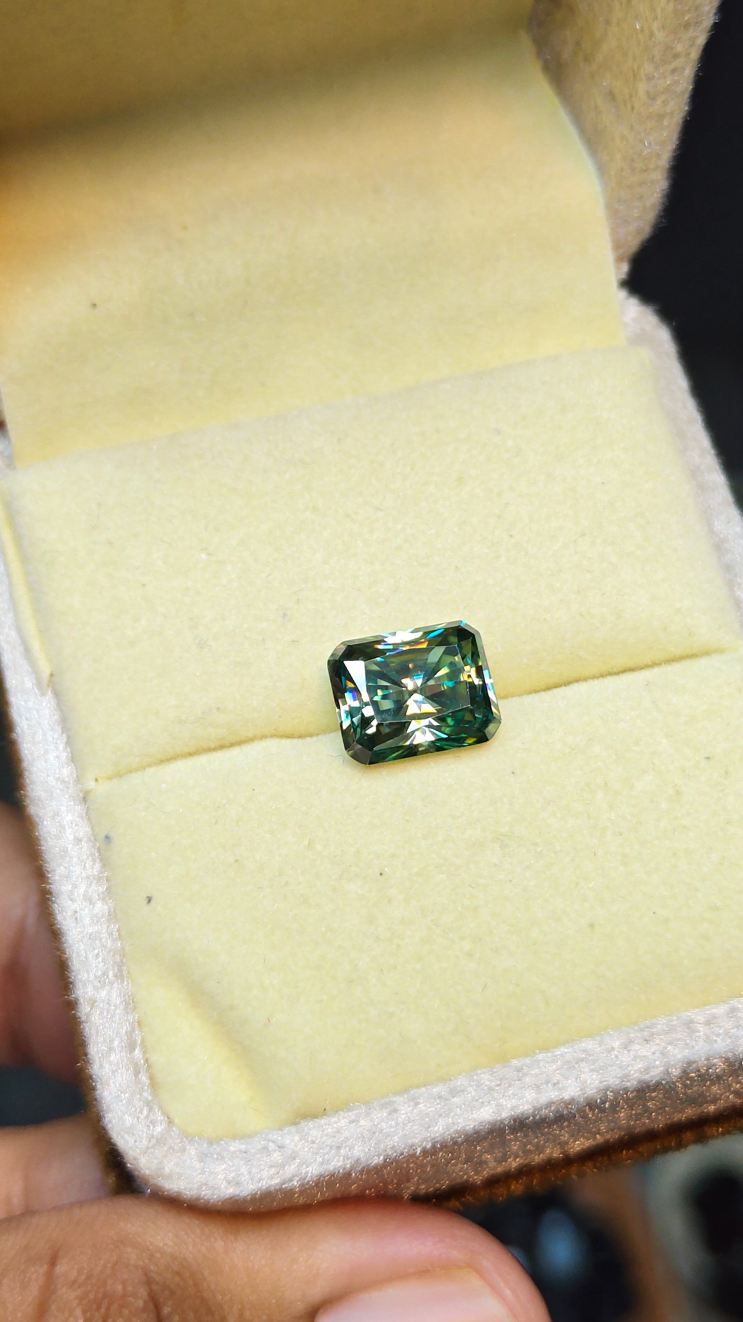 Dark Green Moissanite