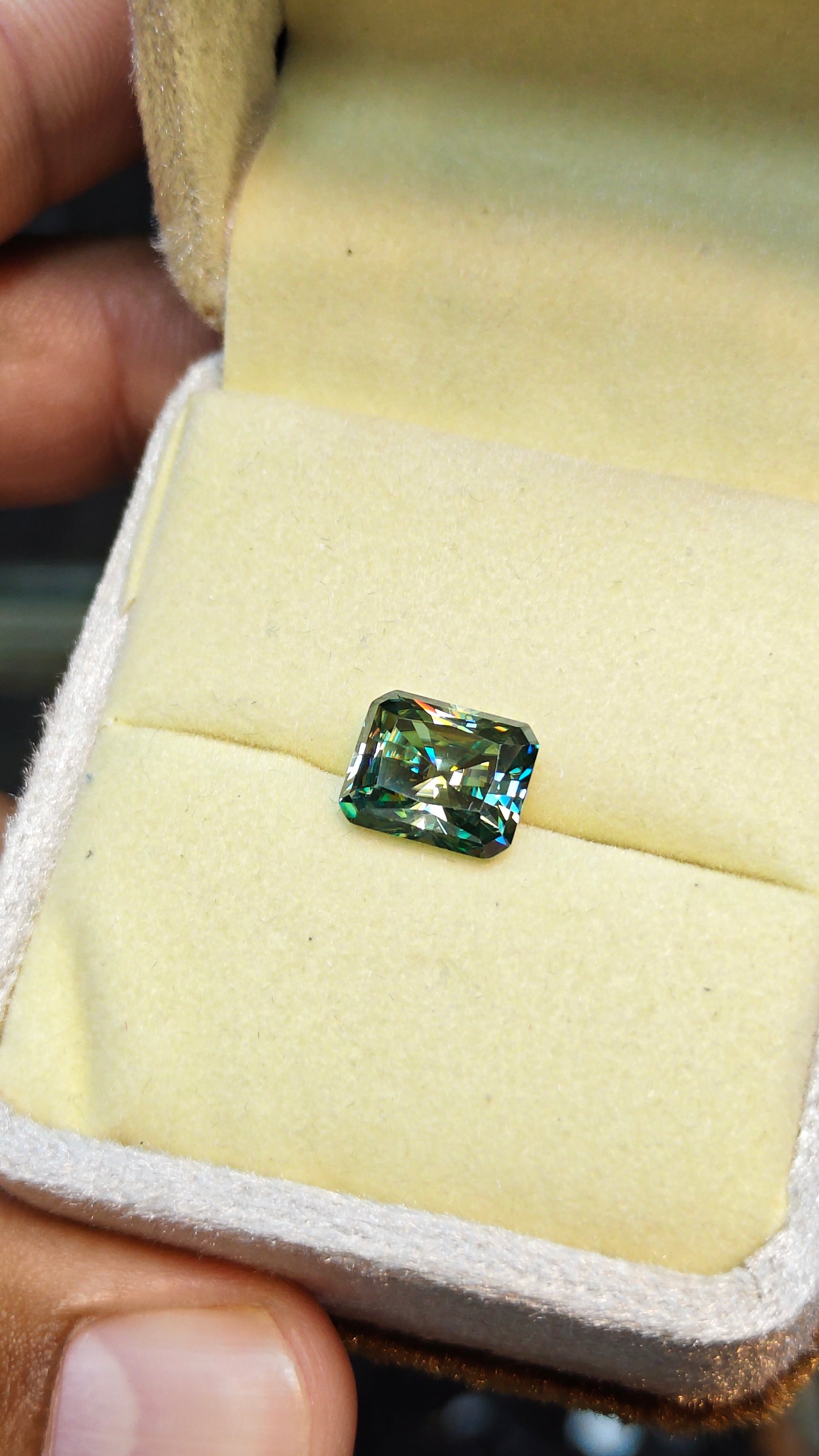 Dark Green Moissanite