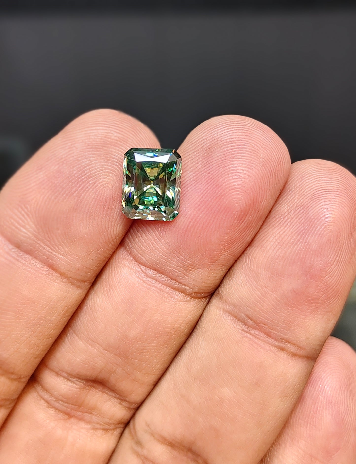 Dark Green Moissanite