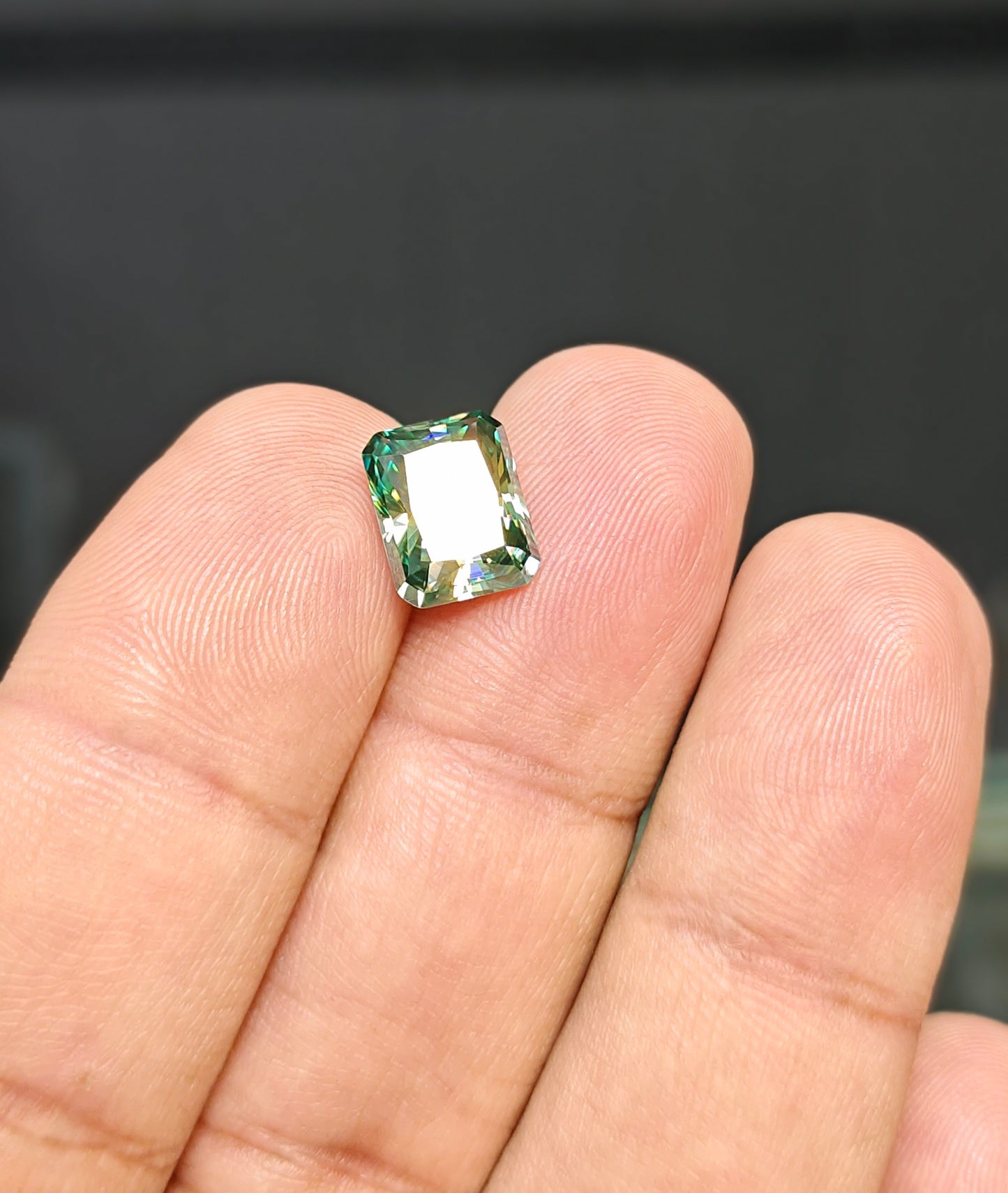 Dark Green Moissanite