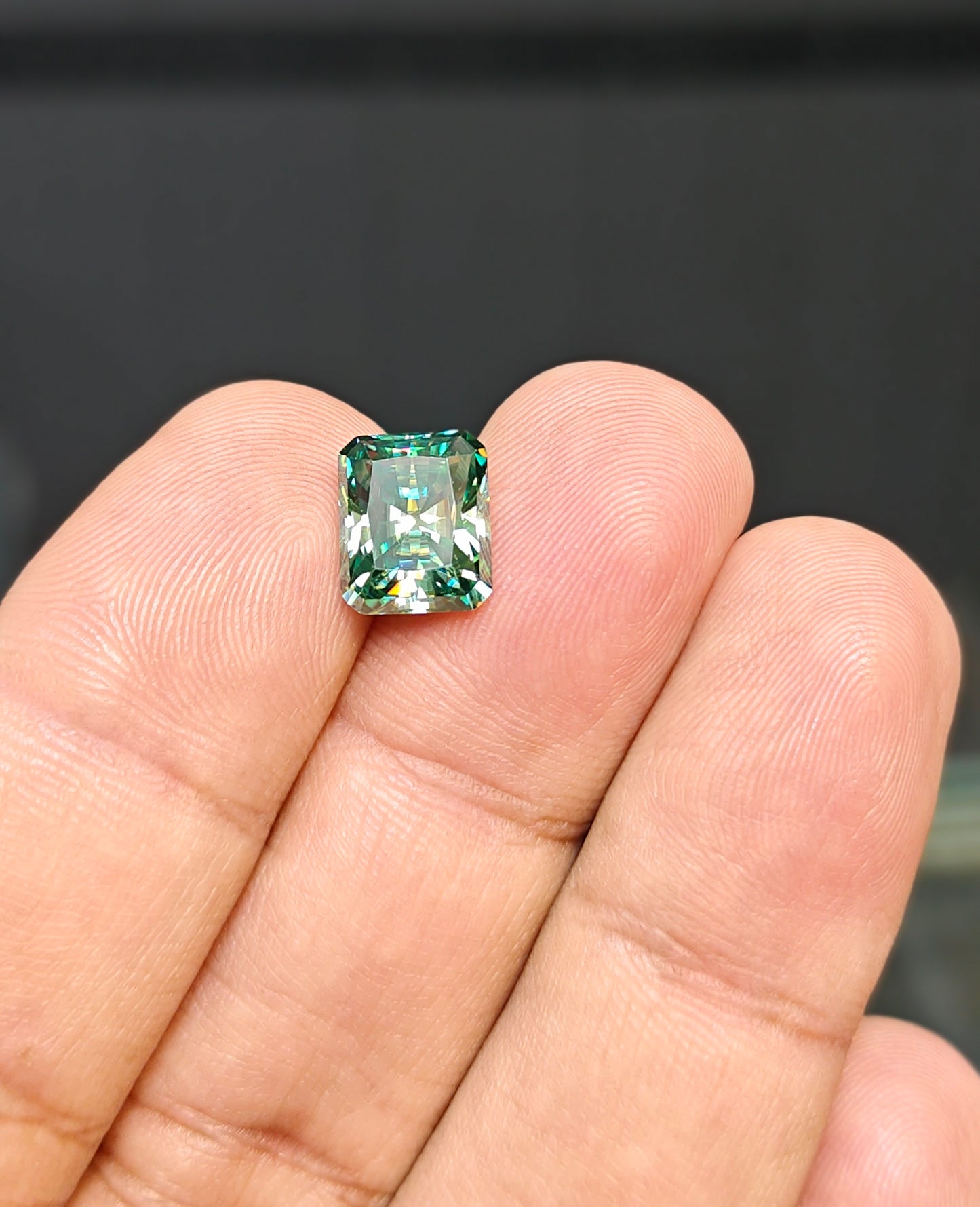 Dark Green Moissanite