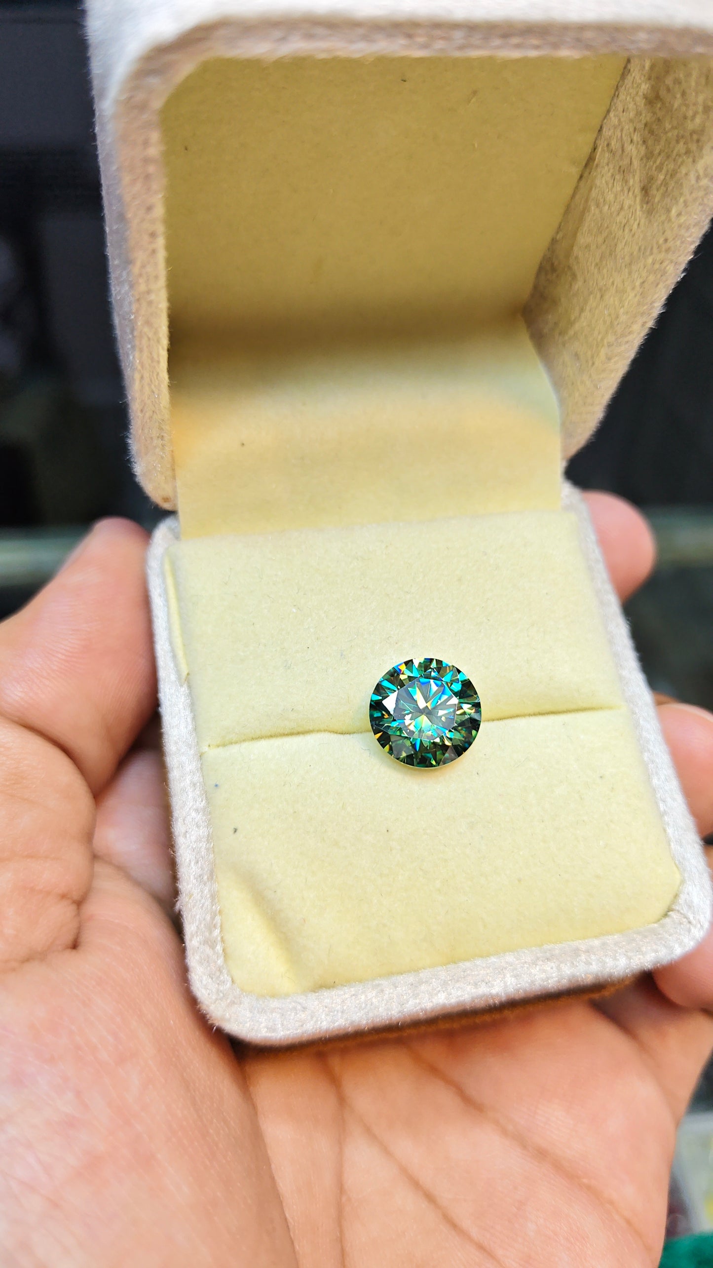 Dark Green Color Moissanite