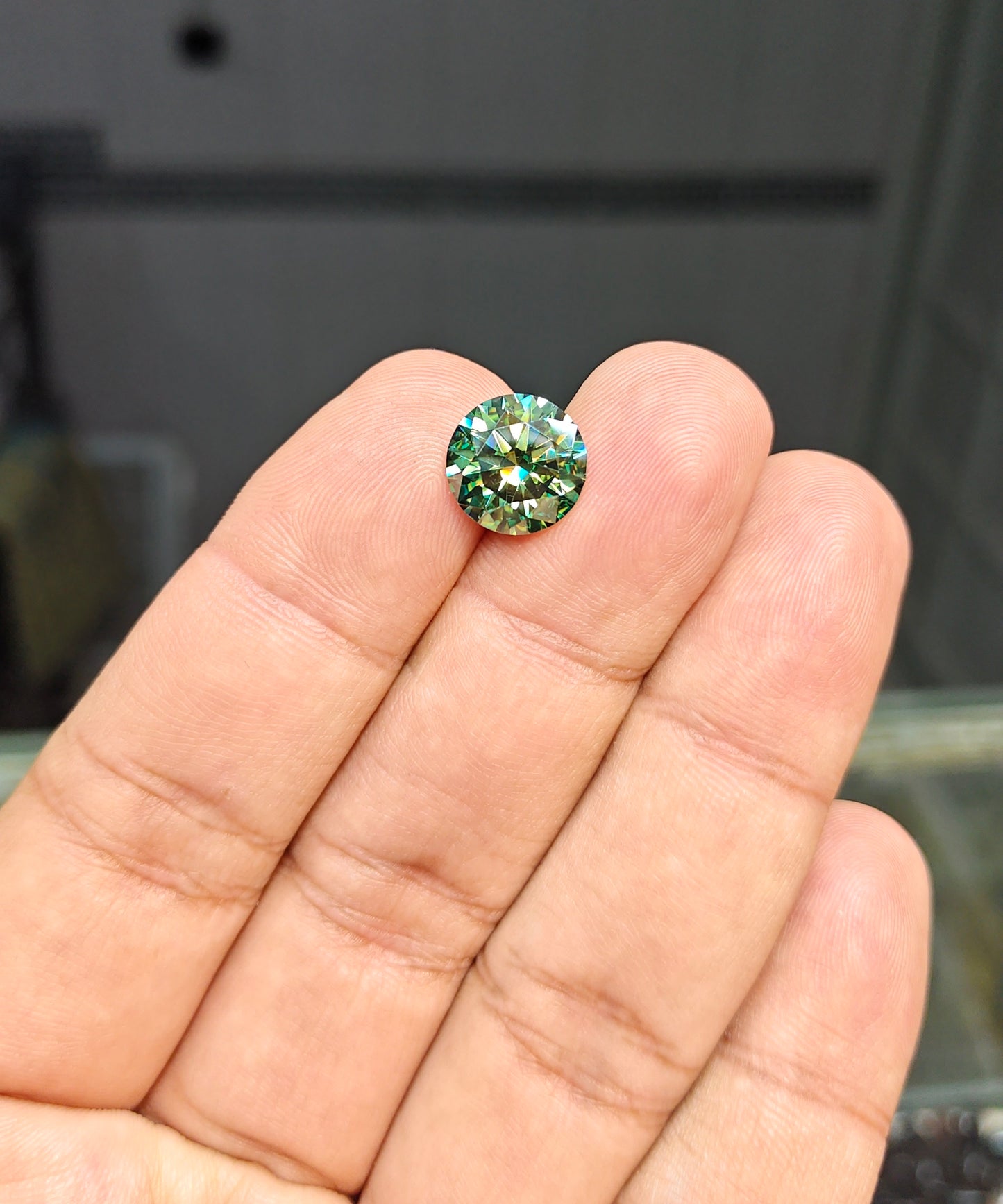 Dark Green Color Moissanite