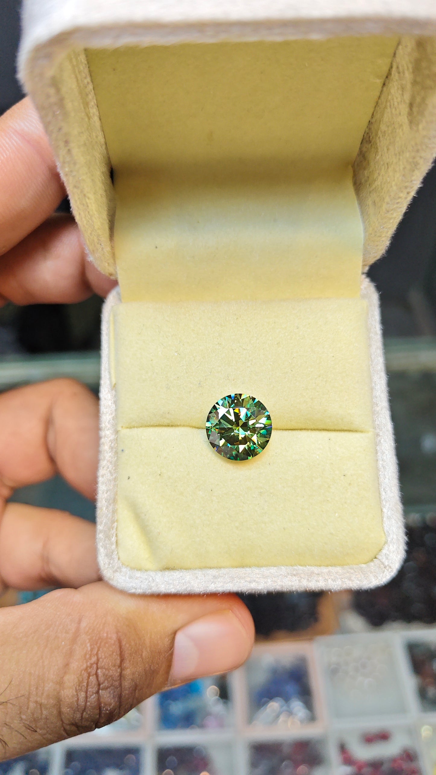 Dark Green Moissanite