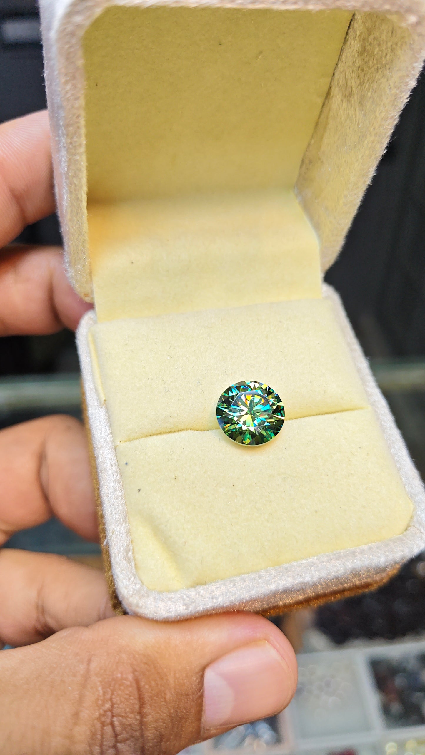 Dark Green Moissanite