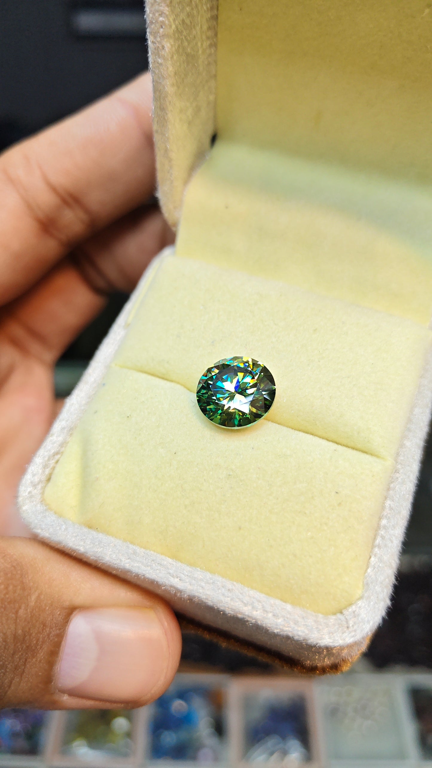 Dark Green Moissanite