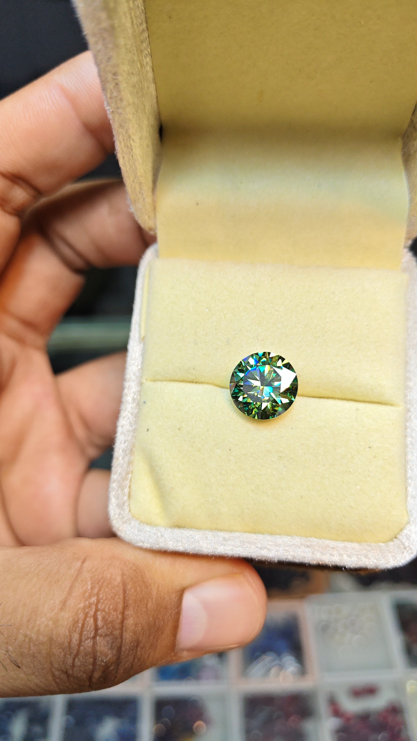 Dark Green Moissanite