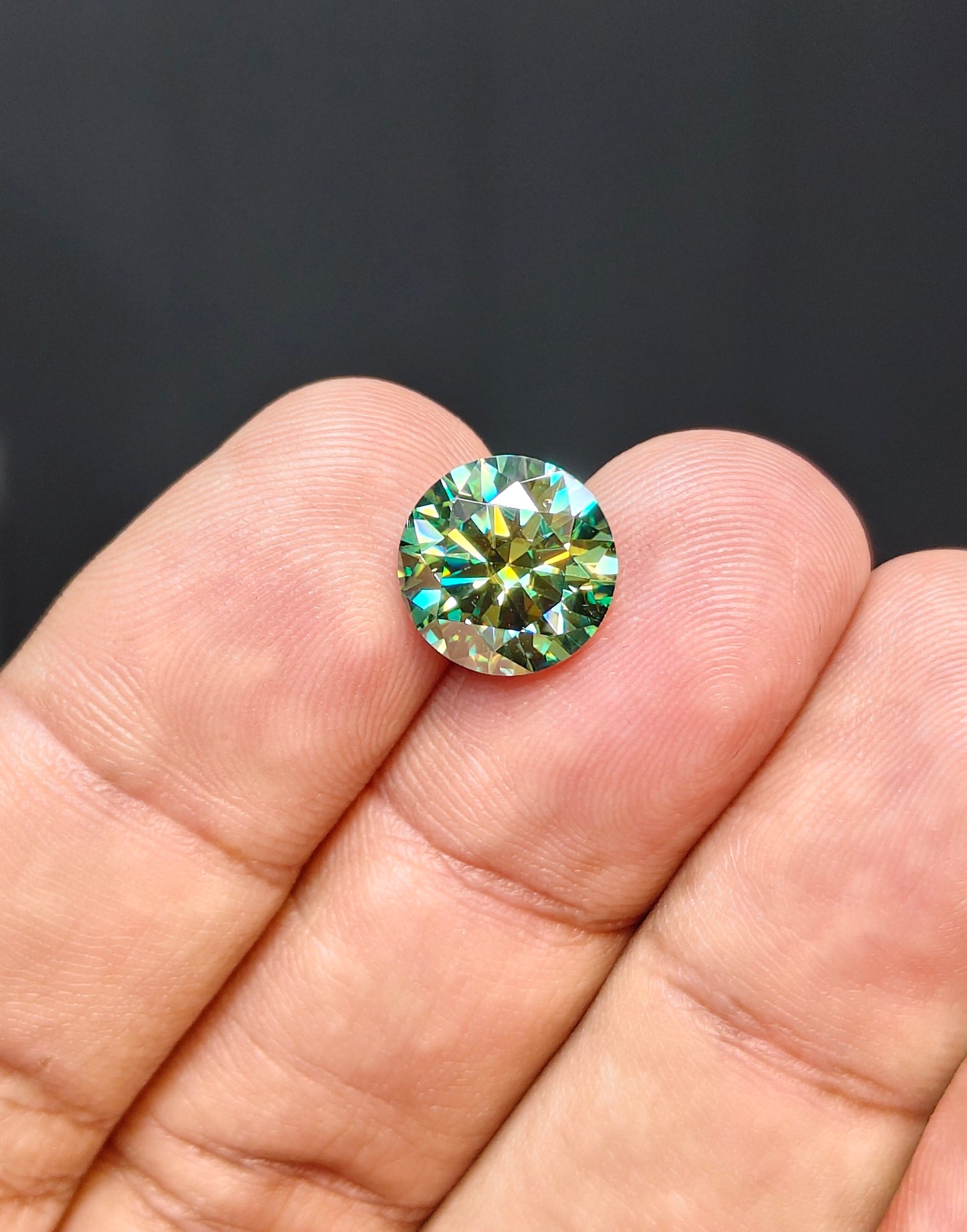 Dark Green Moissanite