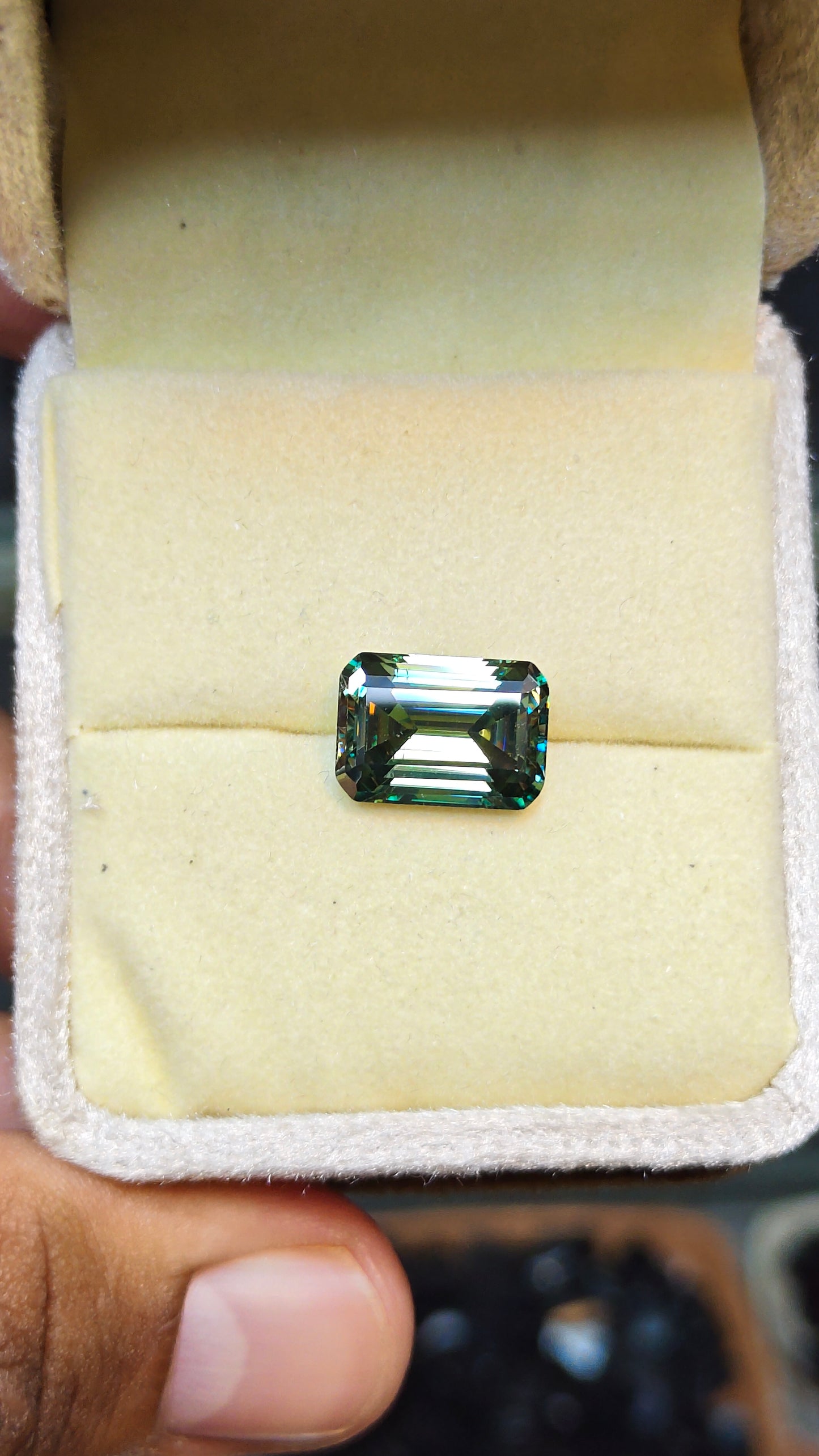 Dark Green Moissanite