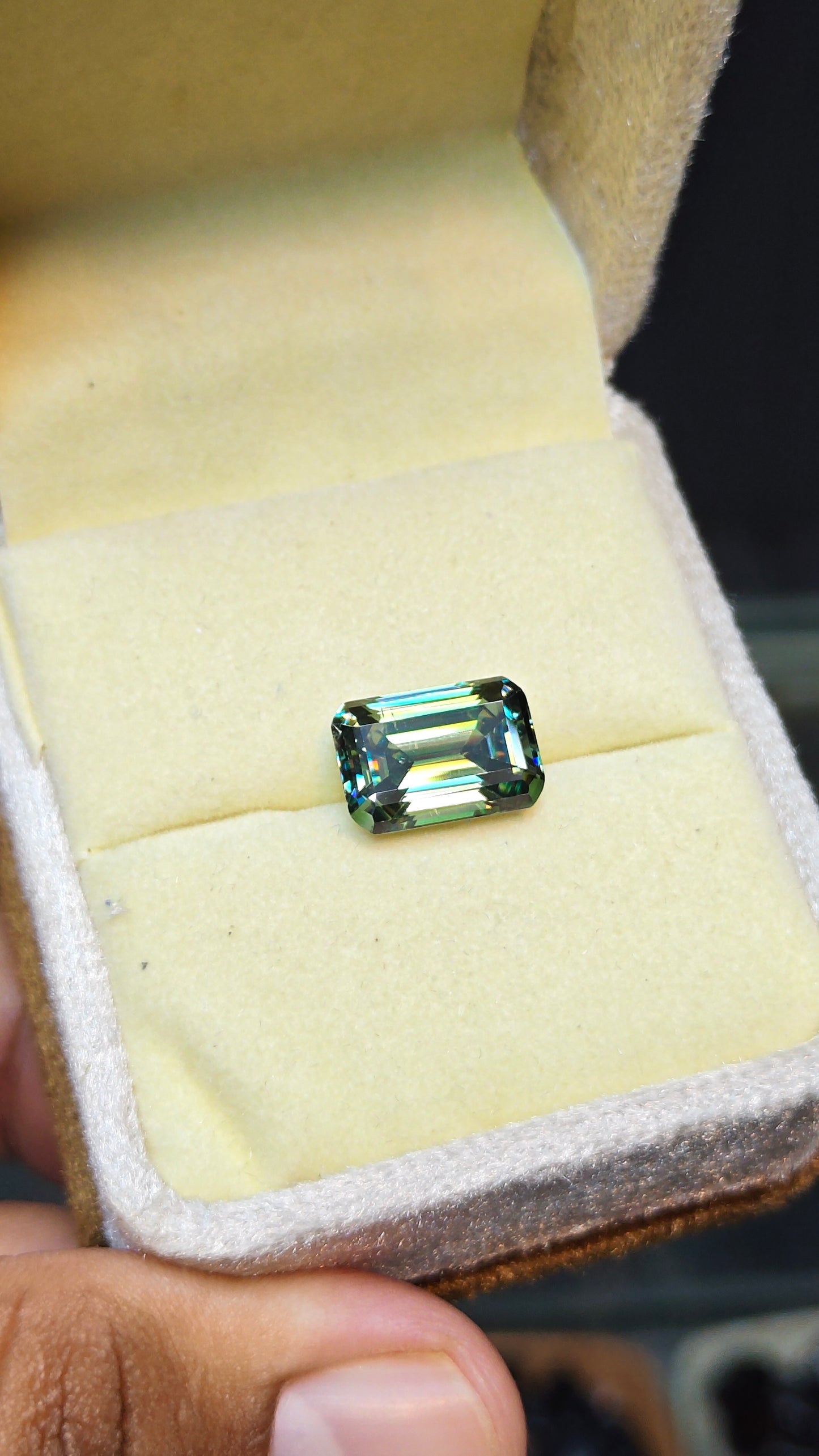 Dark Green Moissanite