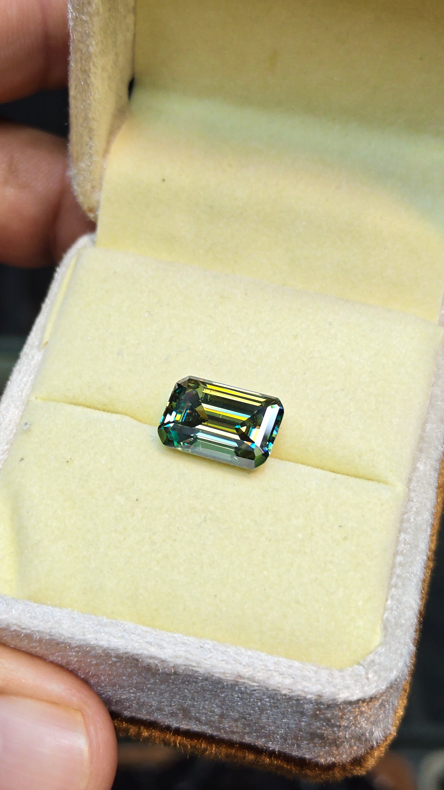 Dark Green Moissanite