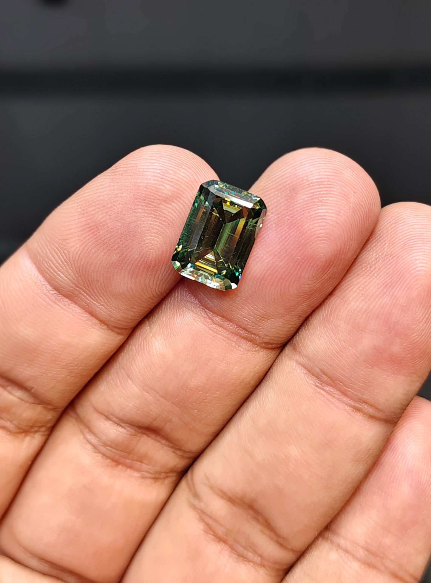 Dark Green Moissanite