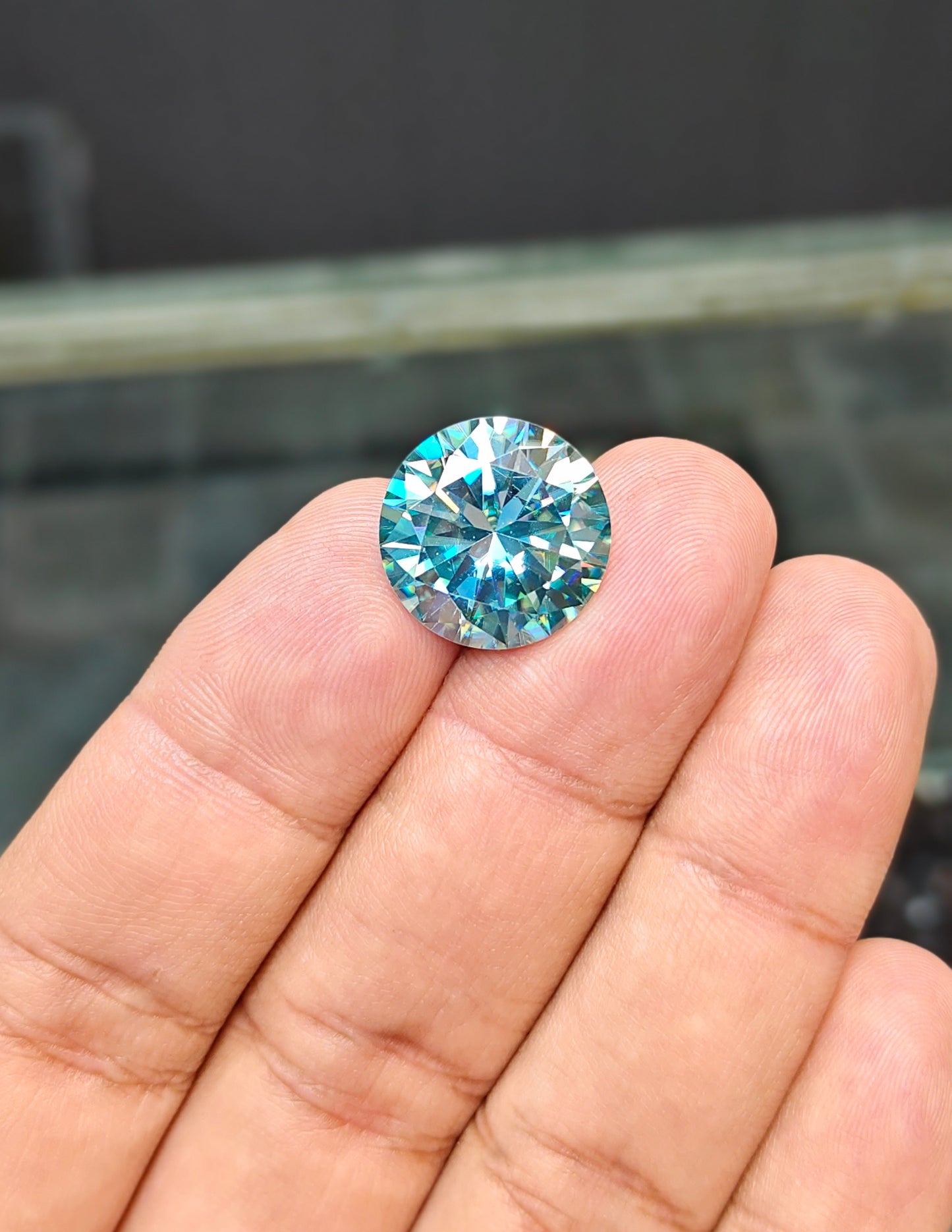 Aqua Color Moissanite