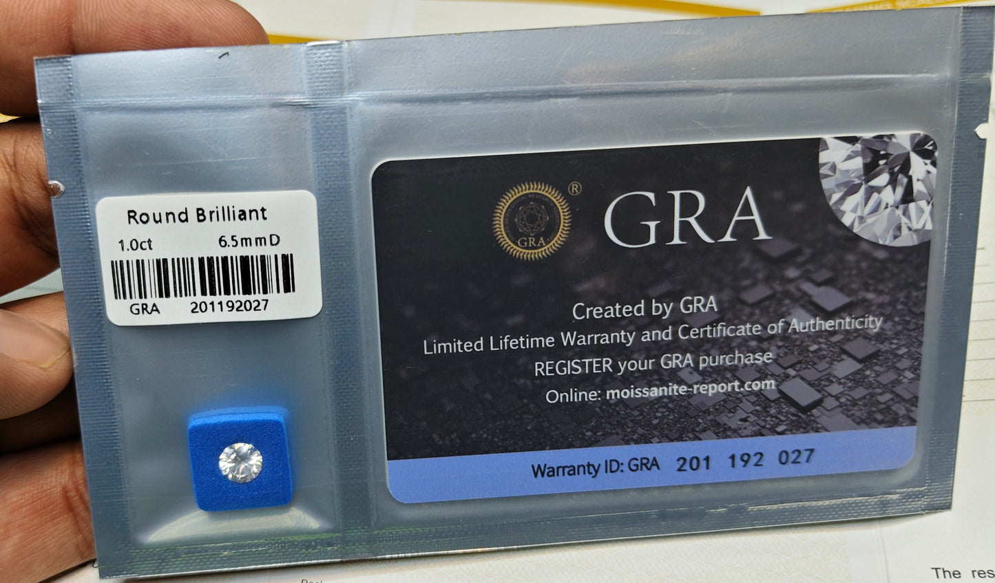 White Moissanite With Gra Lab Certificate