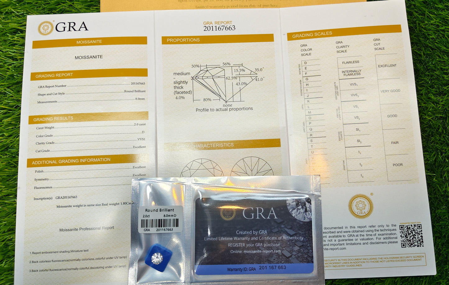 White Moissanite With Gra Lab Certificate