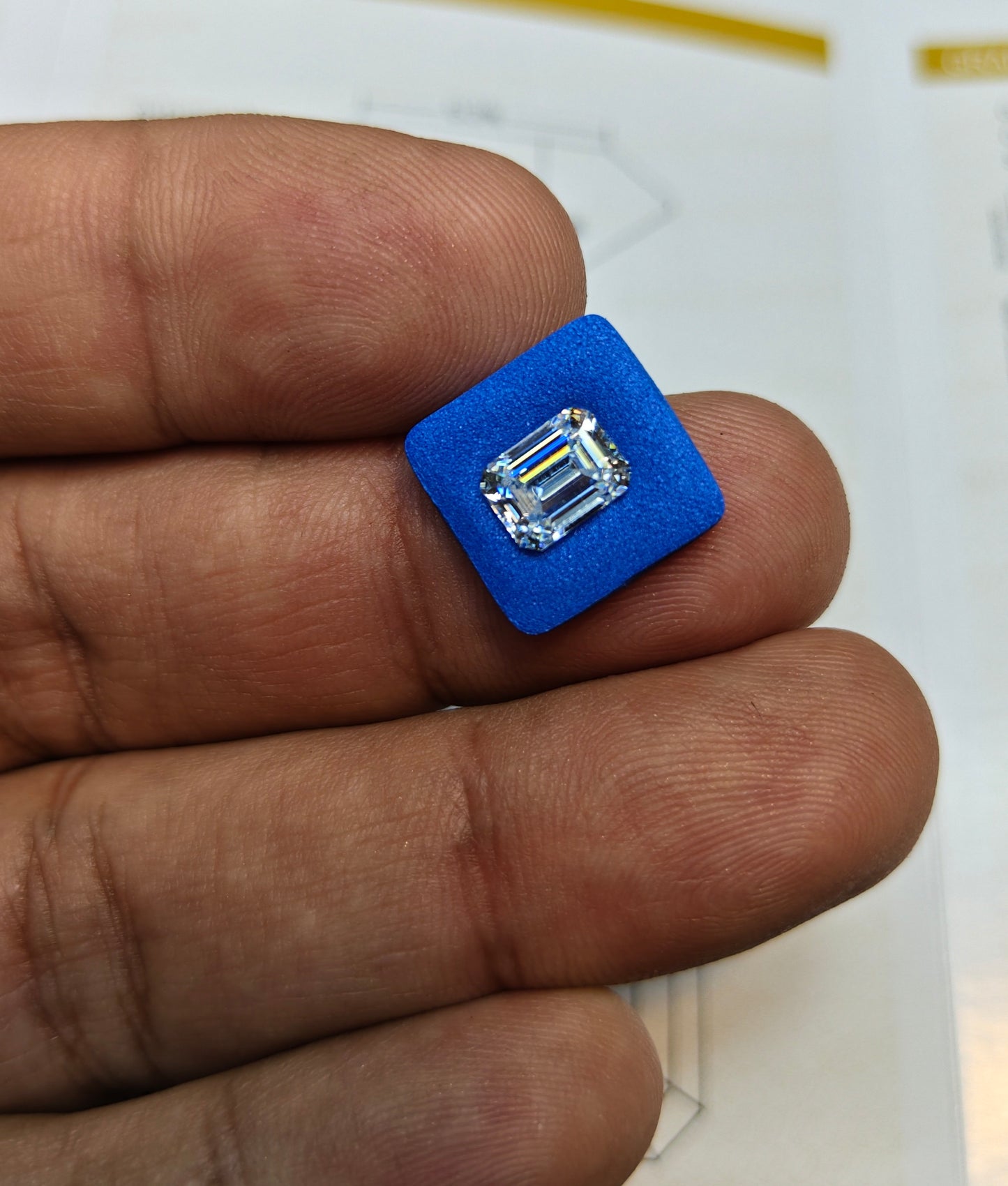 Emerald Cut Moissanite With Gra Lab Certificate