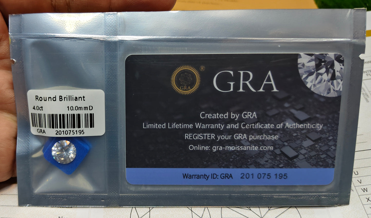 White Moissanite With Gra Lab Certificate