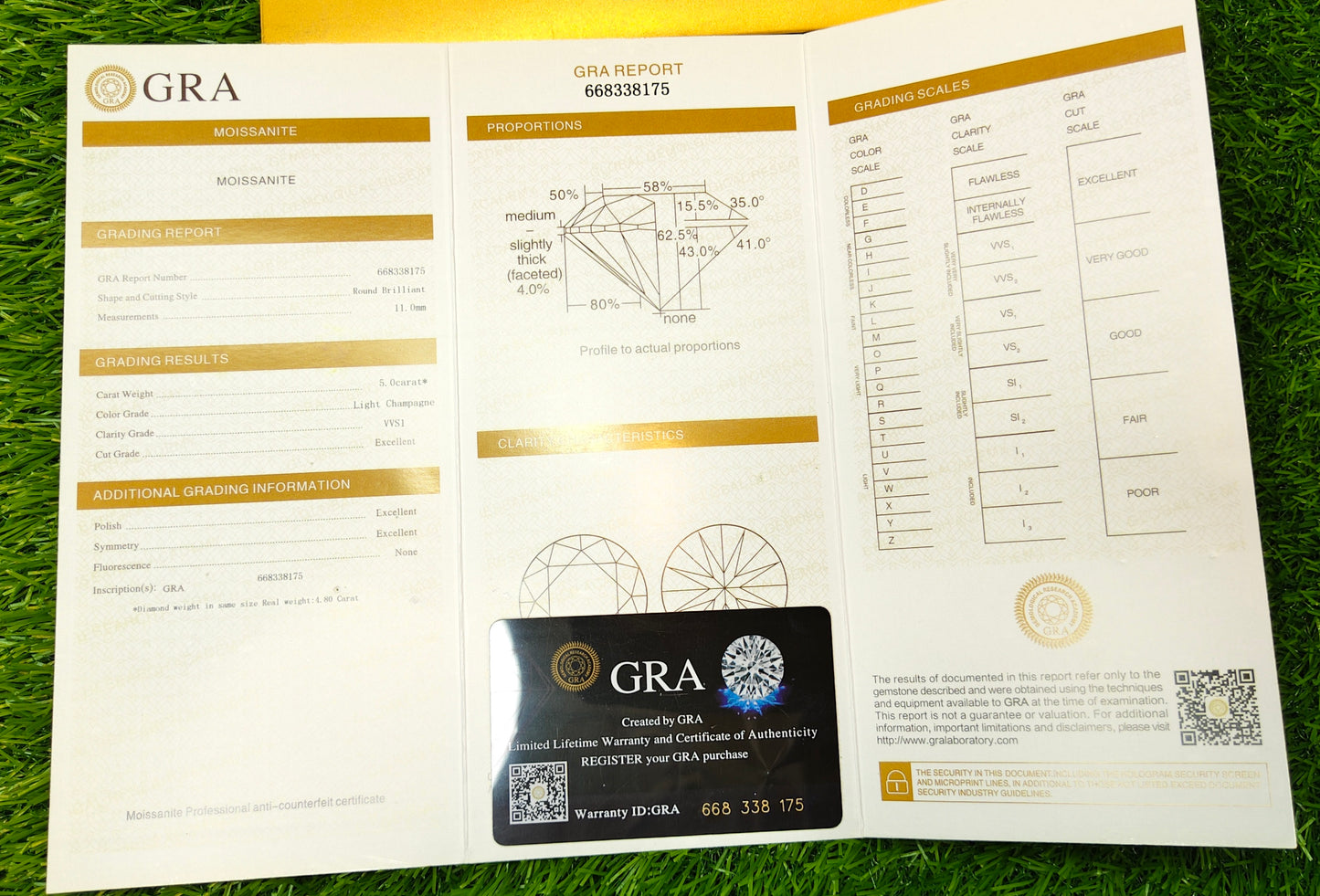Light Champion Moissanite With Gra Lab Certificate