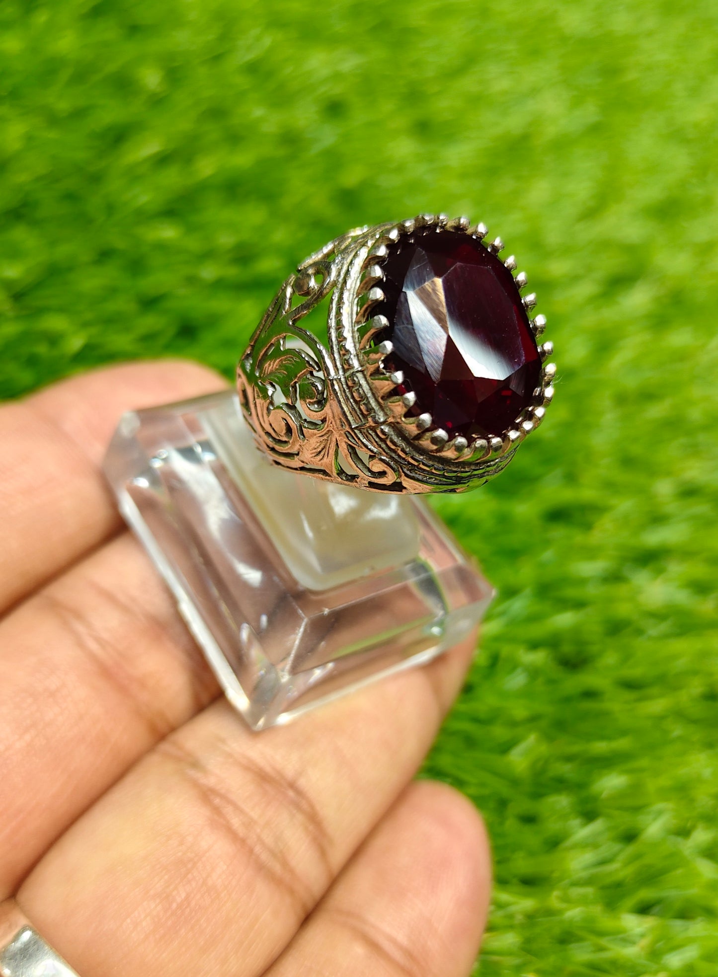 Premium Quality Red Anari Yaqoot Ring