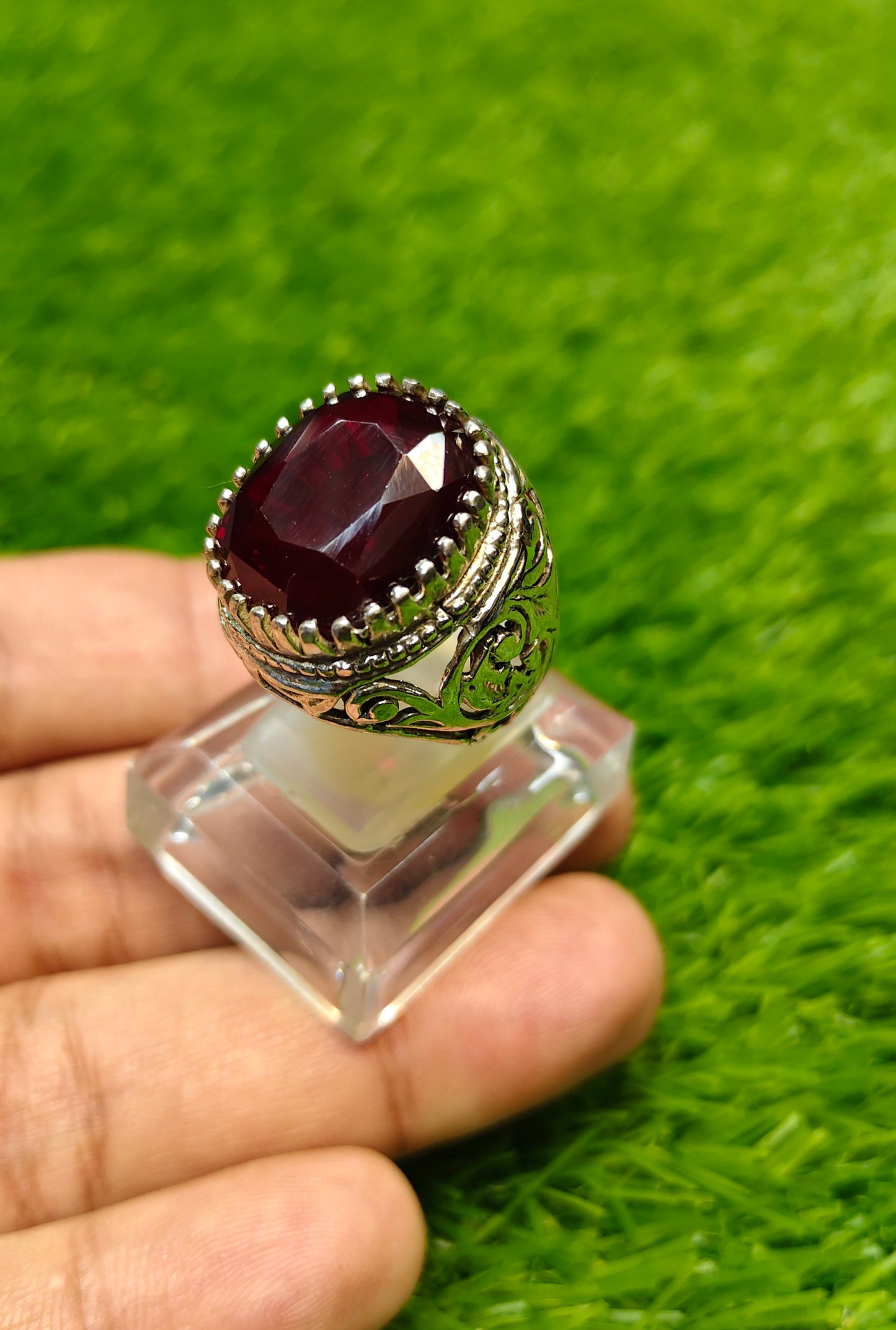 Premium Quality Red Anari Yaqoot Ring