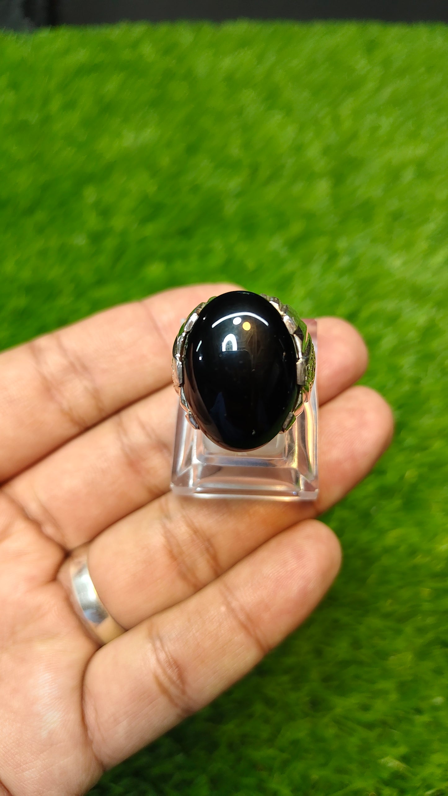 Premium Quality Black Aqeeq Ring