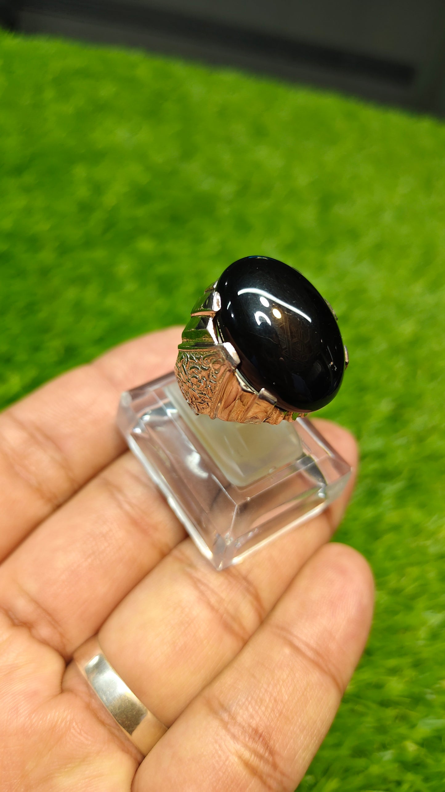 Premium Quality Black Aqeeq Ring