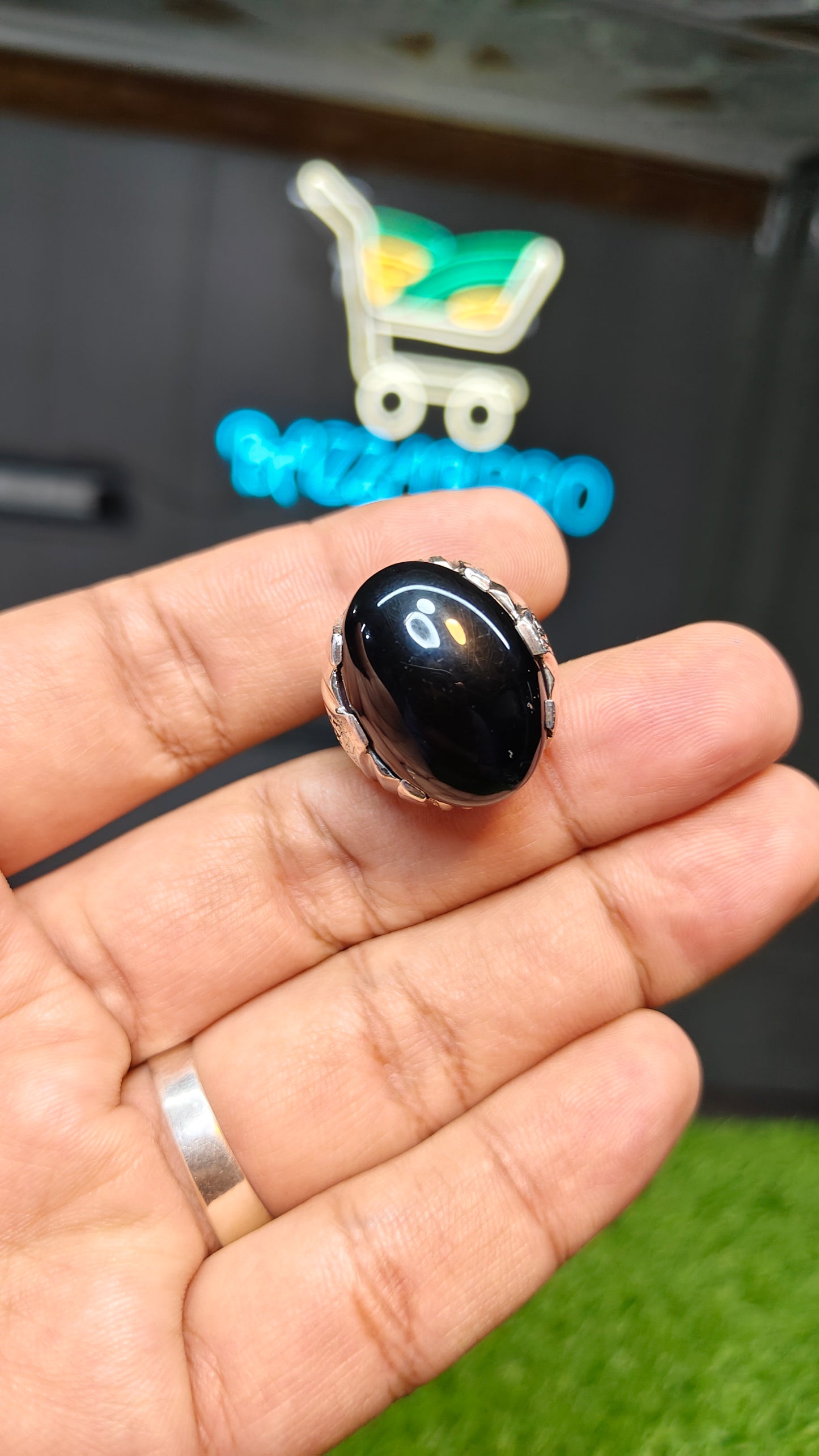 Premium Quality Black Aqeeq Ring