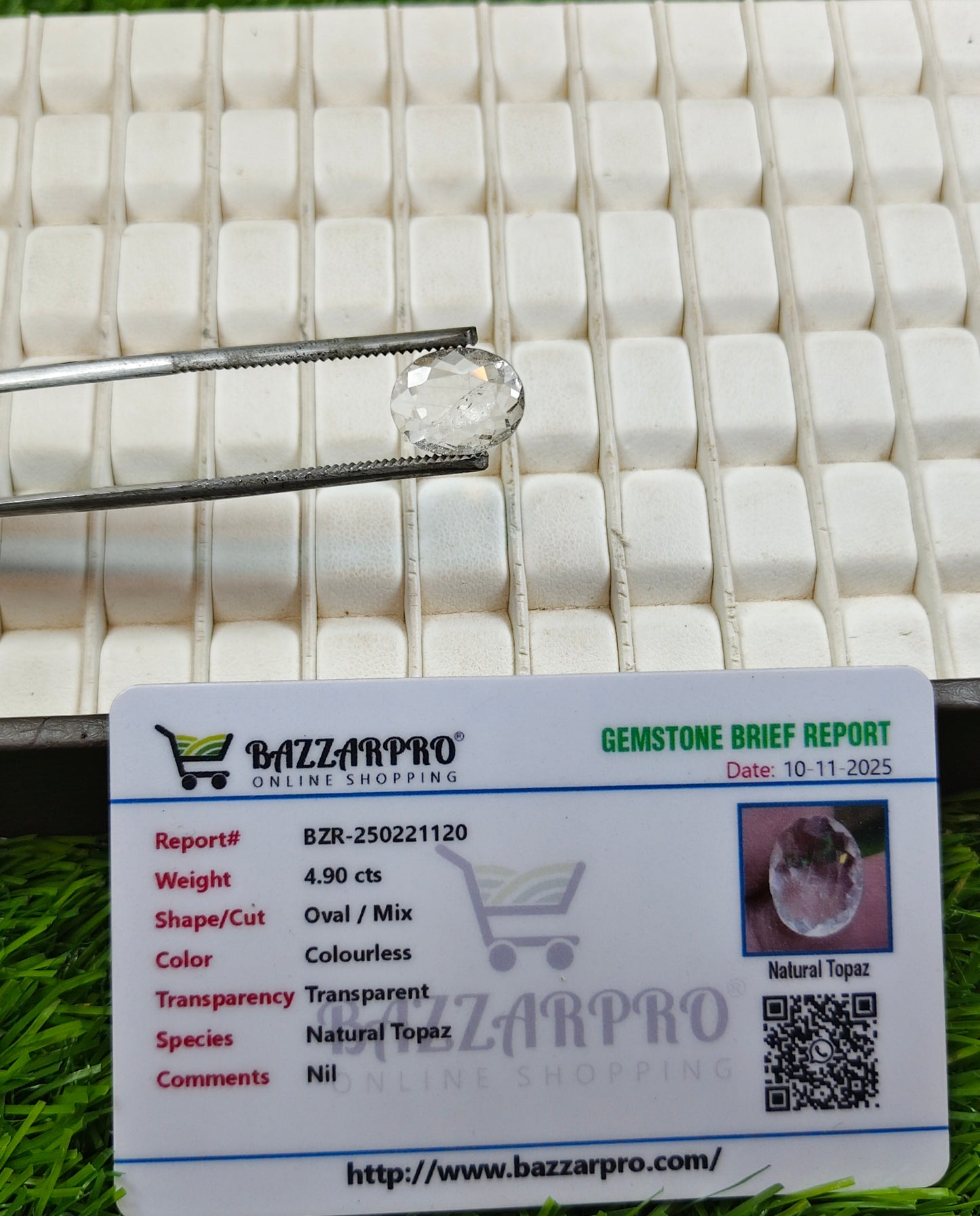 White Pukhraj With Lab Certificate