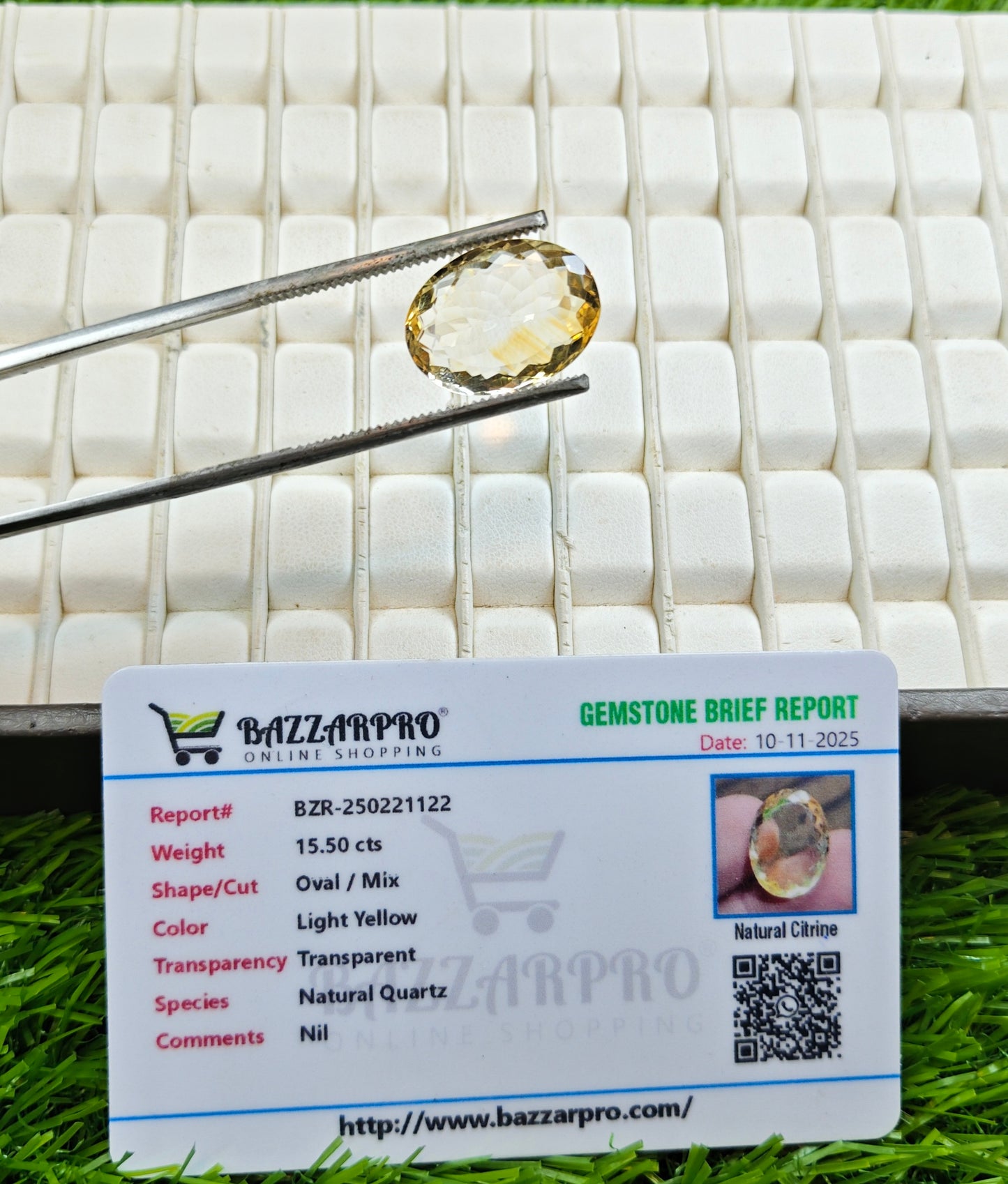 Natural Citrine With Lab Certificate