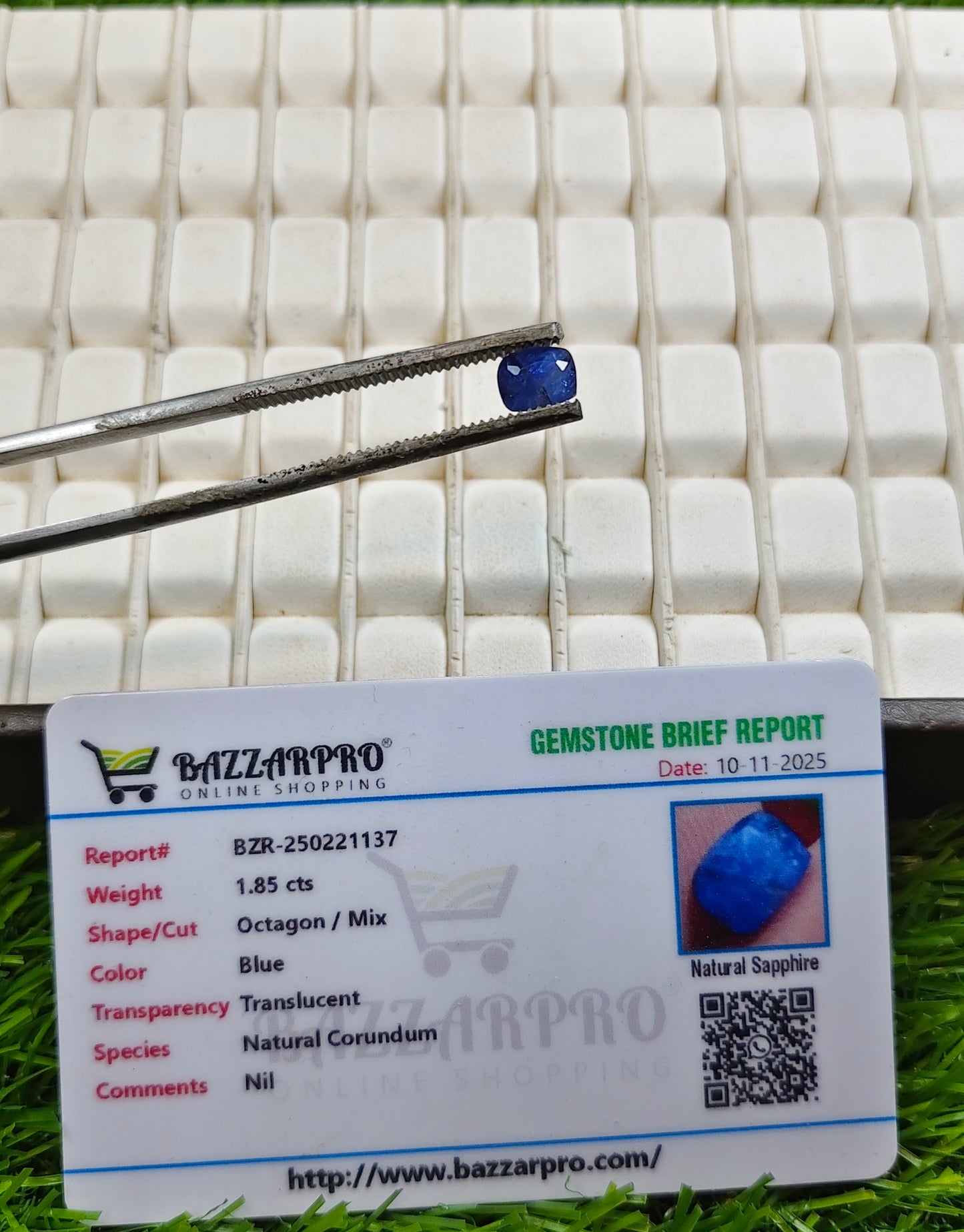 Ceylon Neelam With Lab Certificate